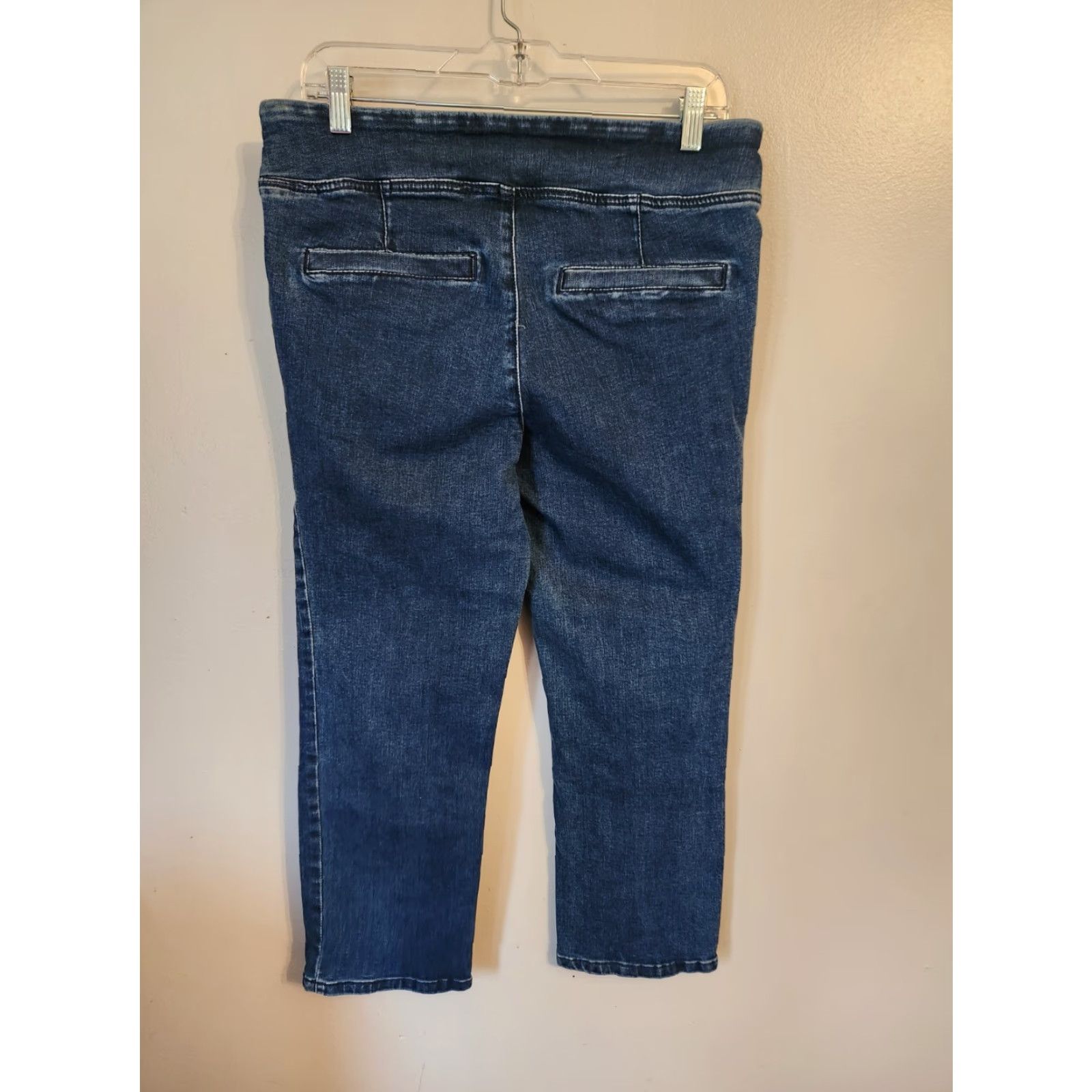 Denime DG2 Diane Gilman Blue Denim Stretchy Straight Jeans 12 Petite Womens Jeans Camper 12 Petite Blue Denim Straight Leg Stretchy Regular Size 34" / US 12 / IT 48 - 6 Thumbnail