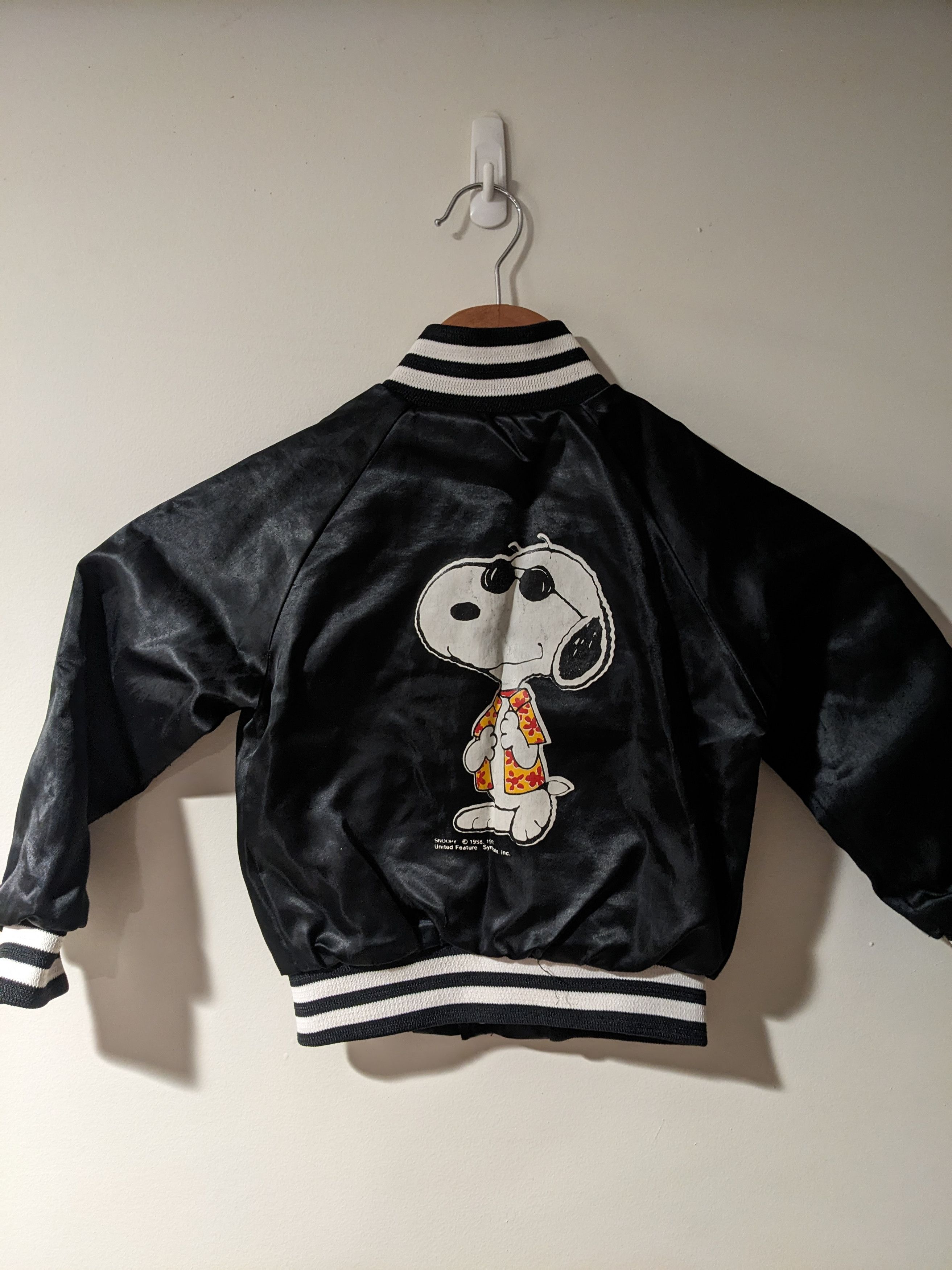 Peanuts × Vintage Vintage 1971 Snoopy Joe Cool Peanuts Black 2T Satin jacket Size US M / EU 48-50 / 2 - 1 Thumbnail