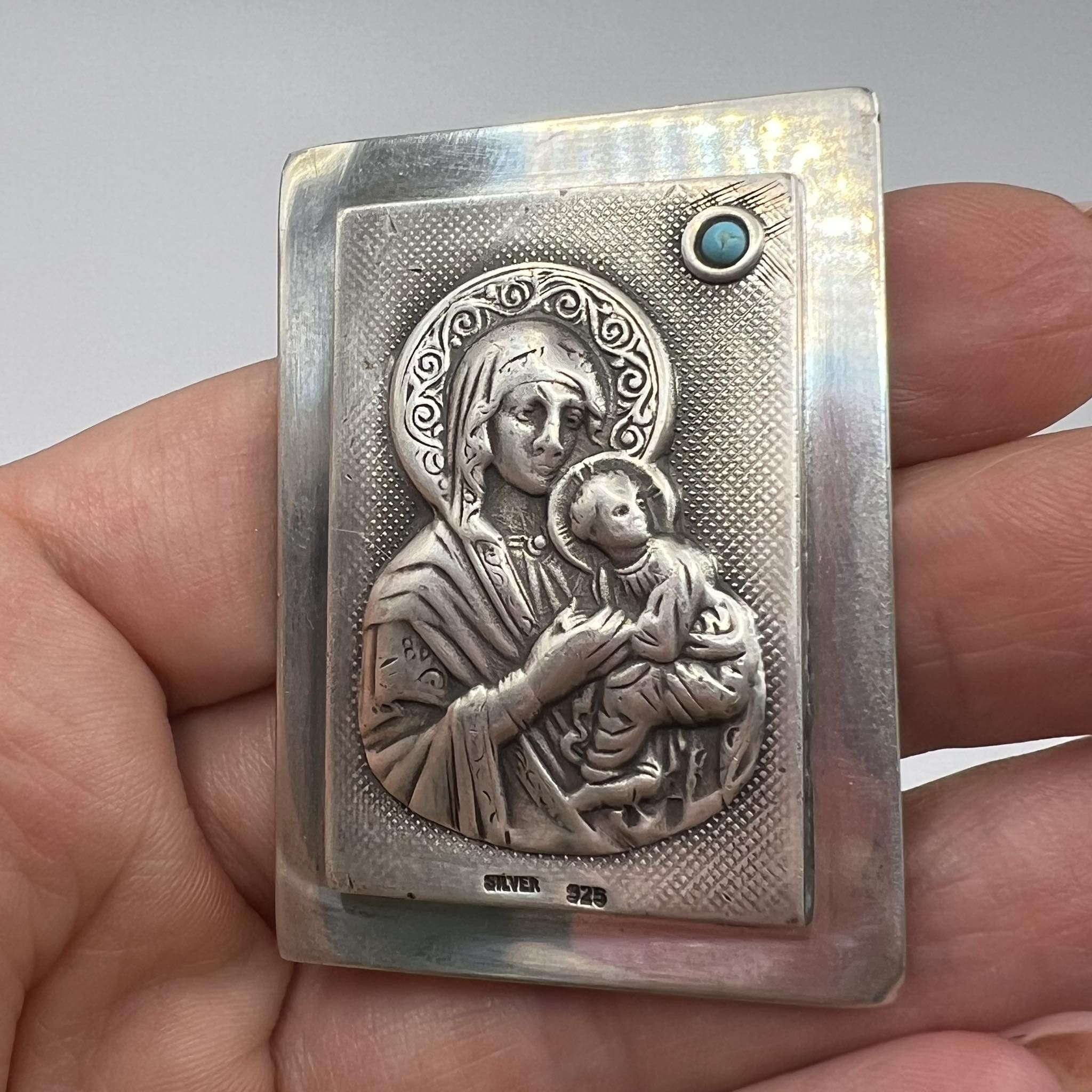 Vintage Vintage Silver 925 Icon Italy Turquoise Marked 49g Size ONE SIZE - 3 Thumbnail