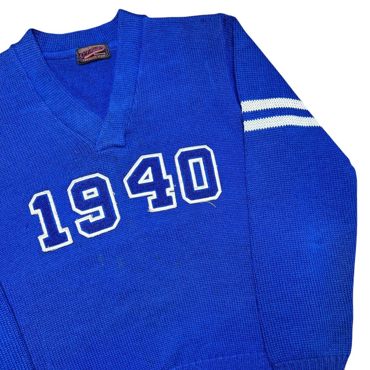 Vintage Vintage 1940 O’Shea Knitting Mills Chicago Blue Knit Sweater Size US L / EU 52-54 / 3 - 14 Thumbnail
