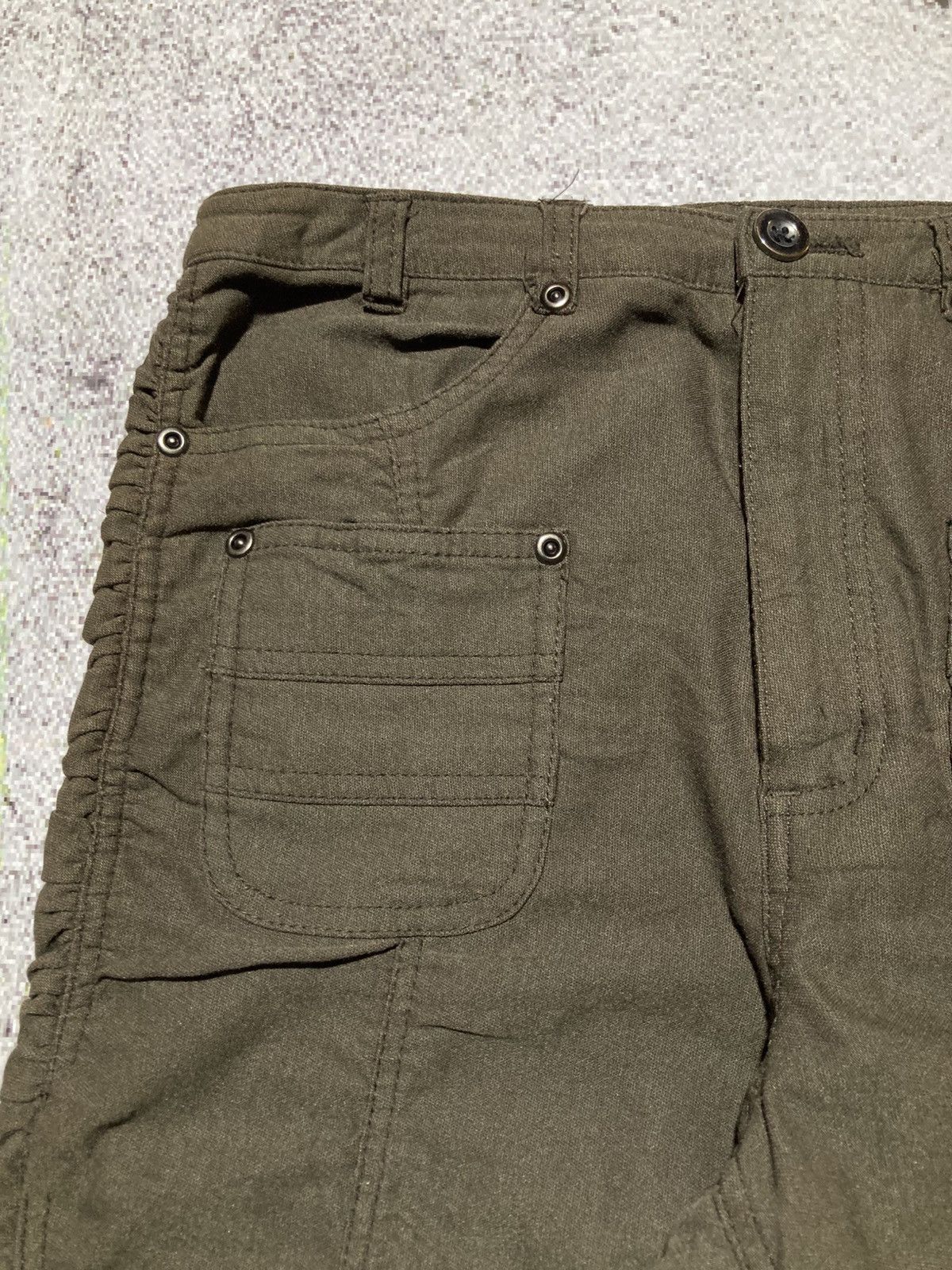 Japanese Brand 2000s Japanese Brand Ruched Pants Punk Lgb Style Green Army Size US 26 / EU 42 - 6 Thumbnail