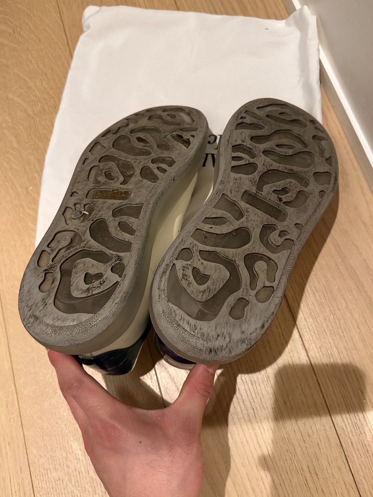 Alexander McQueen Oversized Iridescent Heel & Transparent Sole Sneakers Size US 10 / EU 43 - 4 Thumbnail