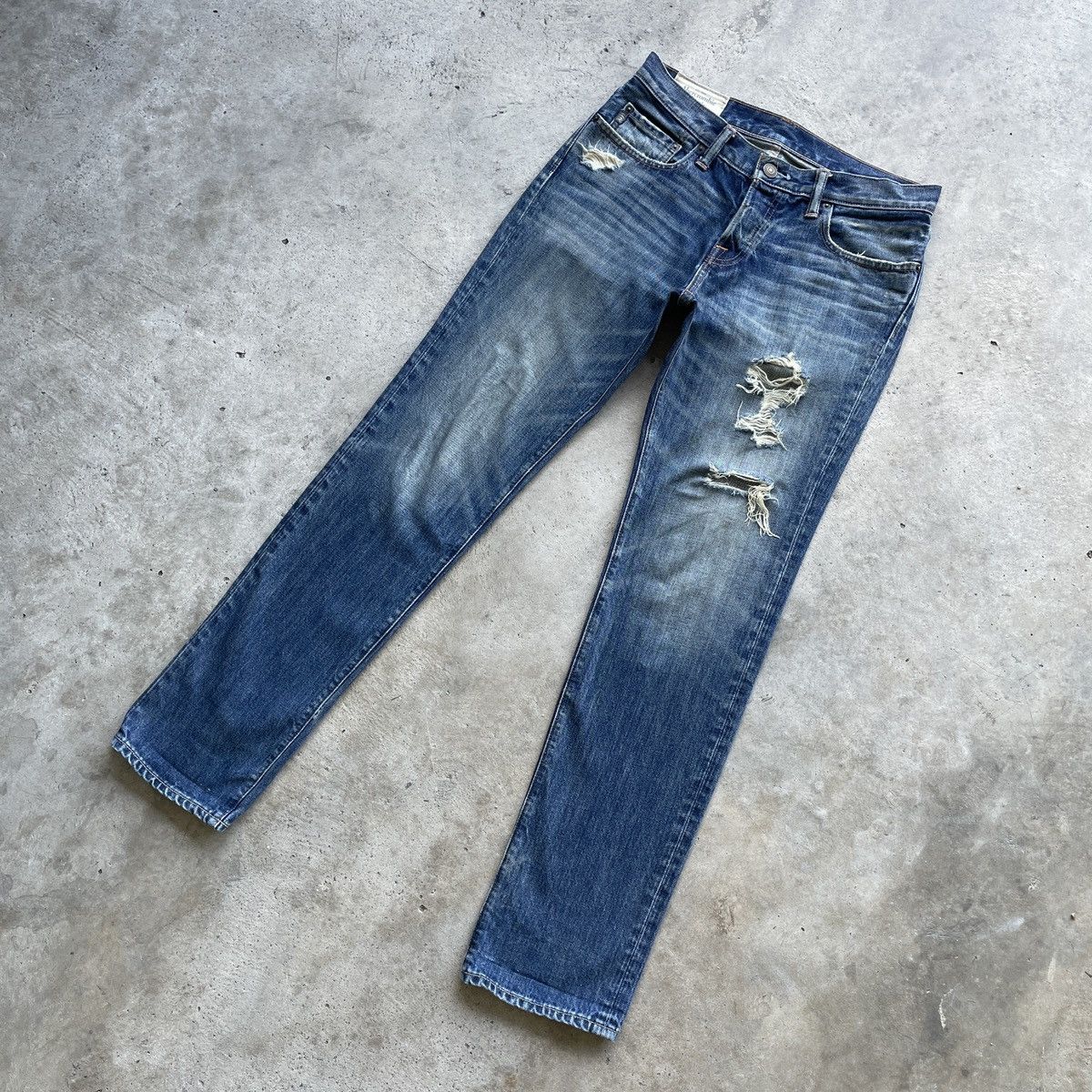 Abercrombie & Fitch Vintage A&F Skinny Ripped Jeans Distressed Denim Faded Pants Size US 31 - 2 Thumbnail