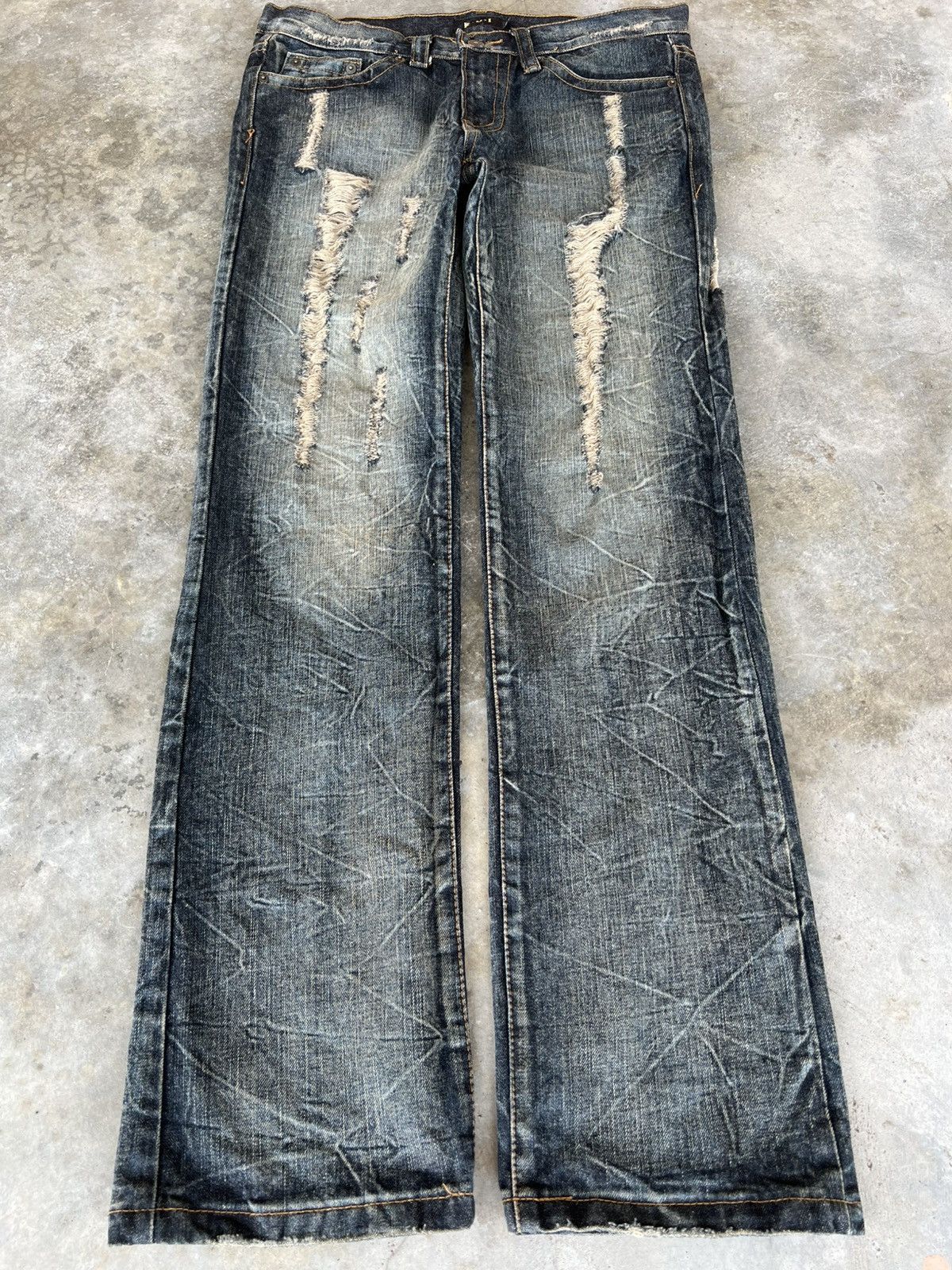 Japanese Brand K.U.I BONES DISTRESSED CLAW JEANS VERY RARE Size US 33 - 1 Thumbnail
