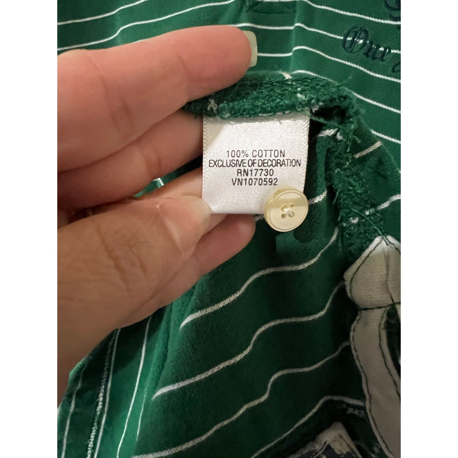 Converse Converse One Star Polo Shirt Green White Striped Vintage Size US L / EU 52-54 / 3 - 9 Thumbnail