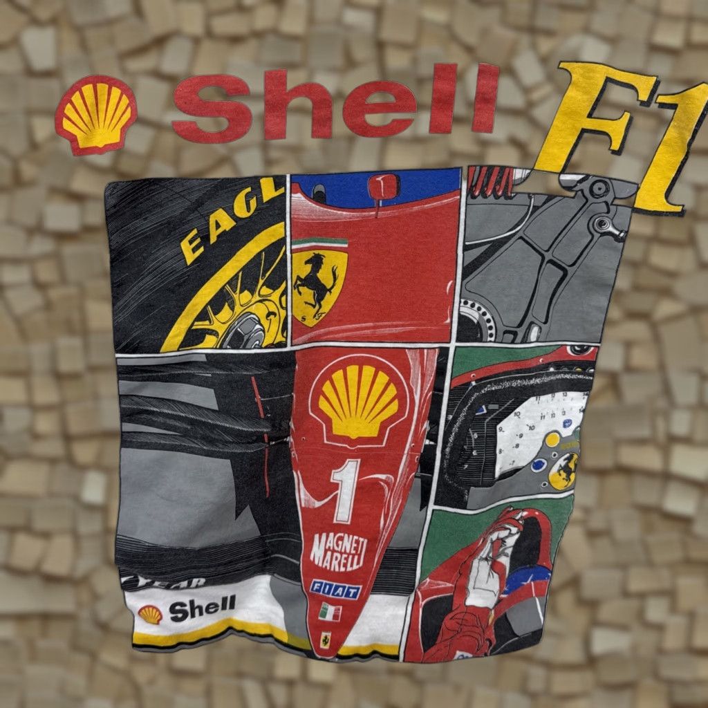 Ferrari VINTAGE FERRARI FORMULA 1 Shell T-Shirt Mens Large White 90s Racing Sports Size US L / EU 52-54 / 3 - 1 Thumbnail