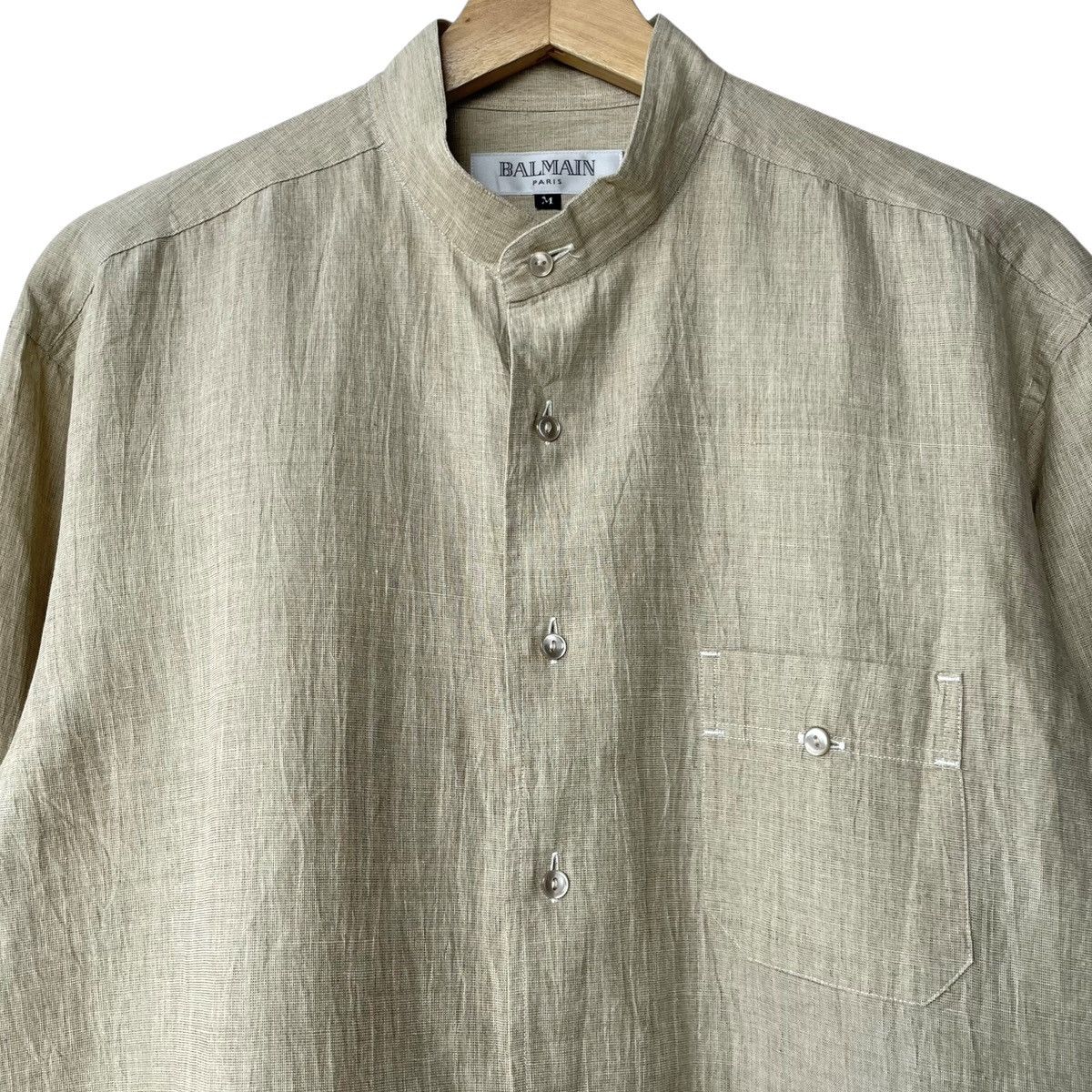 Balmain Balmain Paris Linen Cotton Round Collared Casual Shirt Size US M / EU 48-50 / 2 - 3 Thumbnail