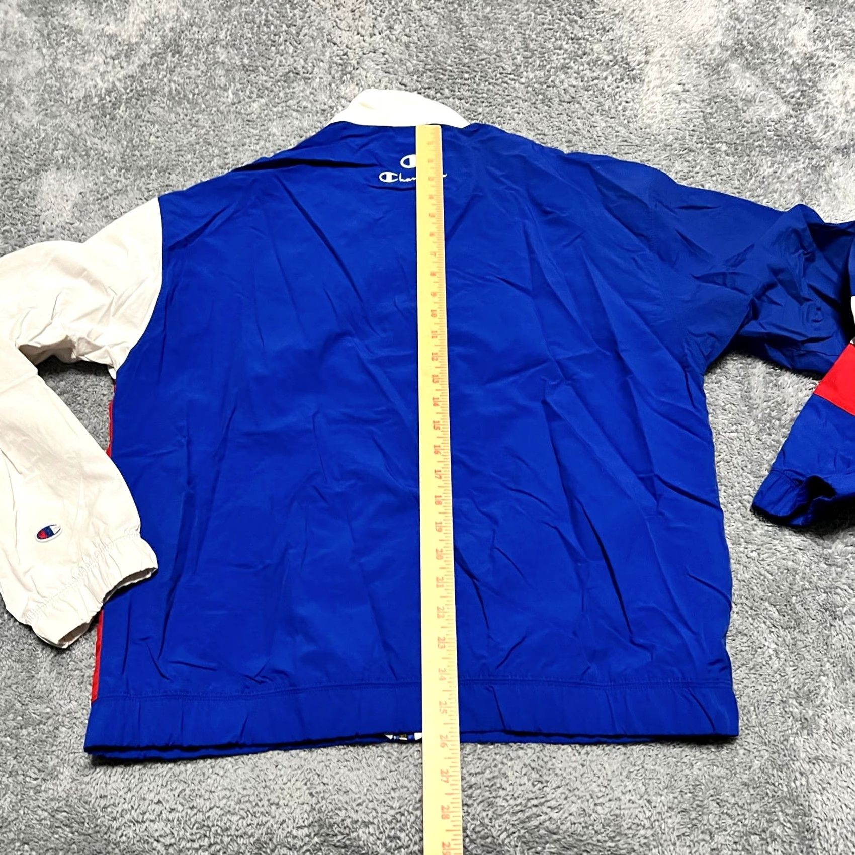 Champion VINTAGE Champion Jacket Mens Large Windbreaker 3 Panel Red White Blue Blue L Mens Jacket Size US L / EU 52-54 / 3 - 5 Thumbnail