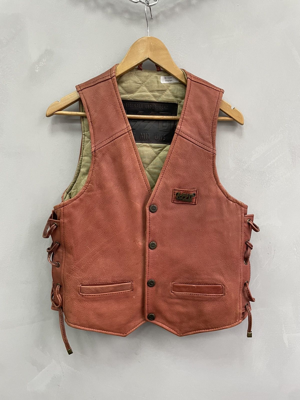 Vintage BIKER PUNK GRUND LEATHER WESTERN VEST JACKET Y2K Size US M / EU 48-50 / 2 - 1 Thumbnail