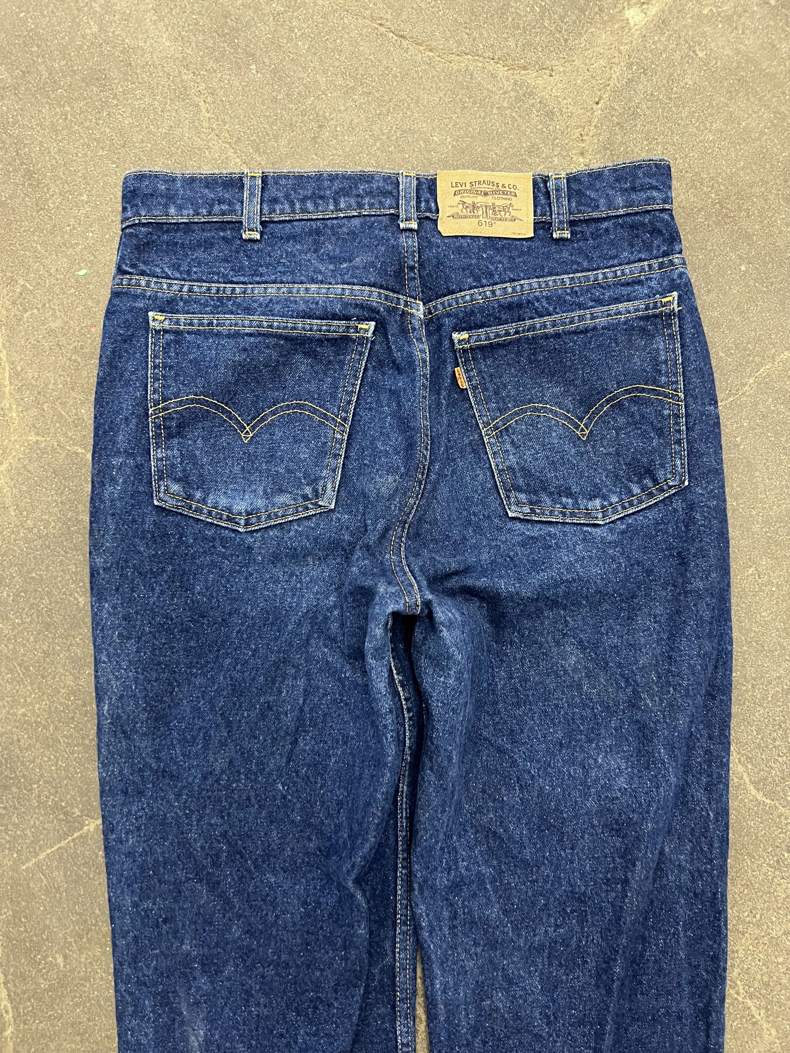 Levi's × Vintage VTG 1988 Levi's 619 Orange Tab Dark Wash Denim Jeans Size US 32 / EU 48 - 4 Thumbnail