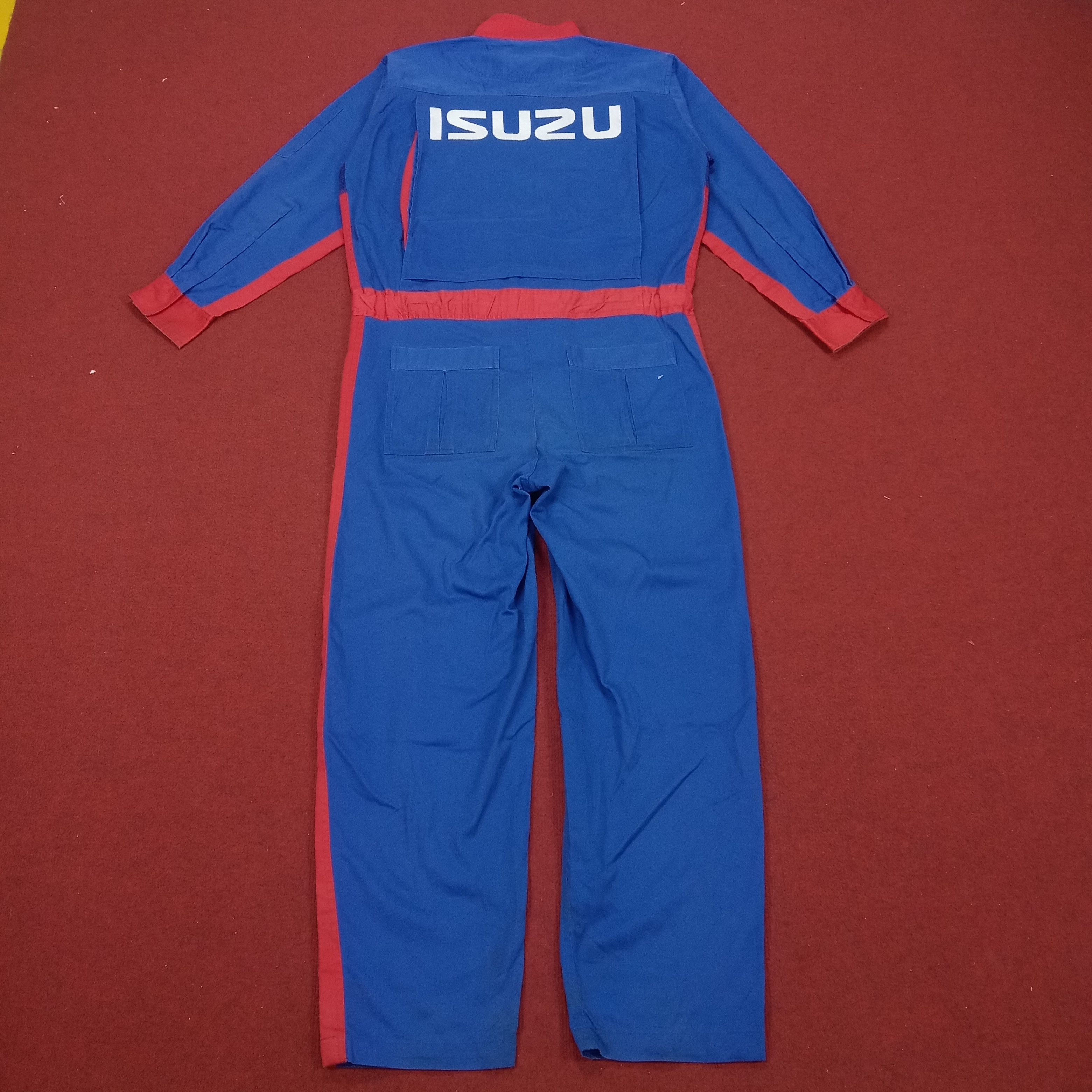 image of Racing x Vintage Isuzu Worker Workwear Uniform Coverall Jacket in Blue (Size Medium)