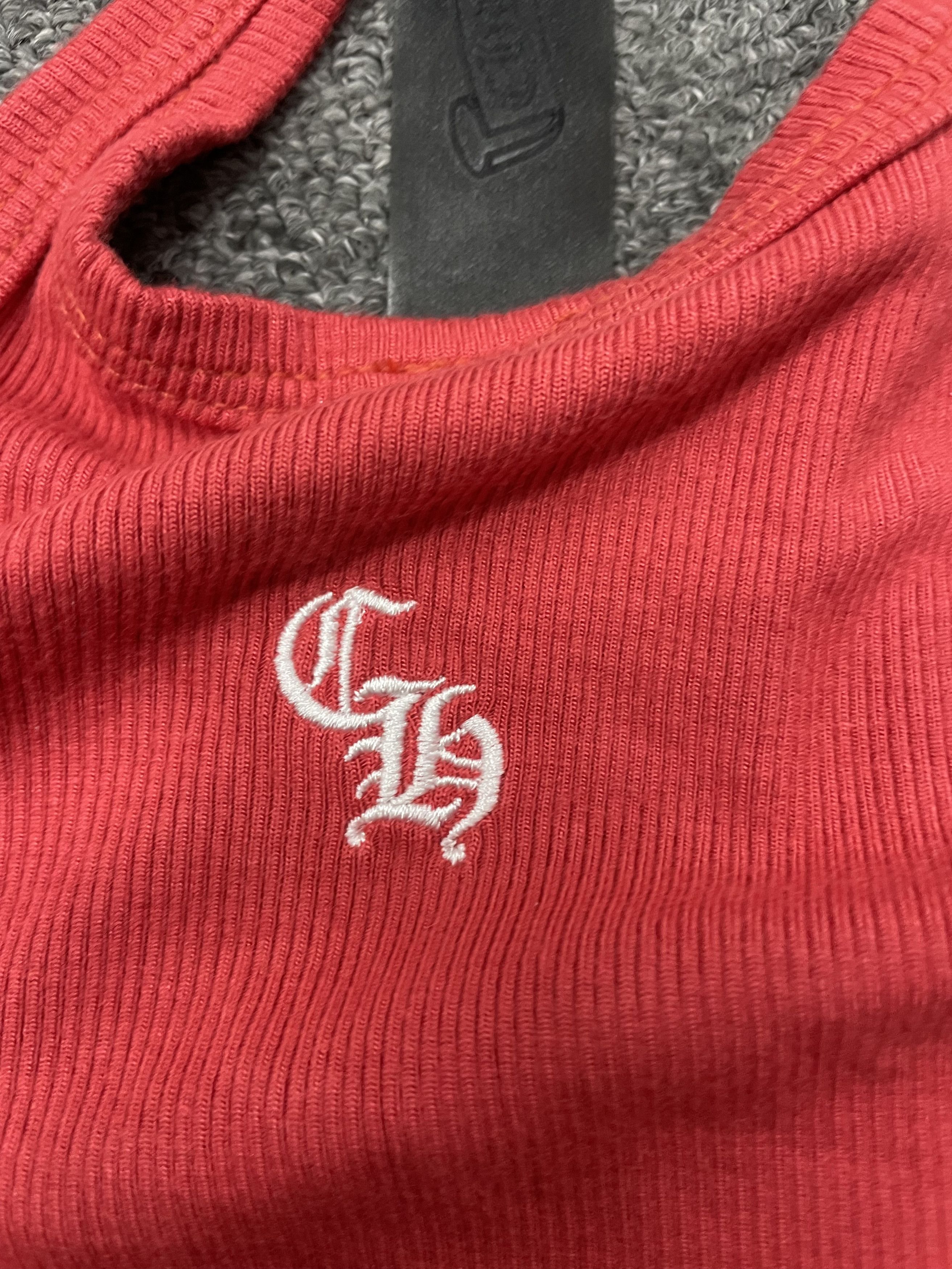 Chrome Hearts Chrome Hearts Bad Seed CH Embroidered Red Mini Rib Tank Top Size M / US 6-8 / IT 42-44 - 3 Thumbnail