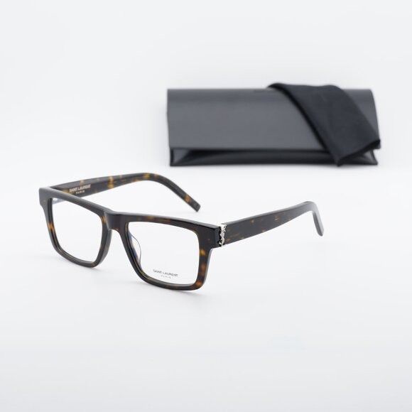 Saint Laurent Paris Saint Laurent SL M10_B 002 Square Eyeglasses Dark Havana 52m Size ONE SIZE - 10 Thumbnail