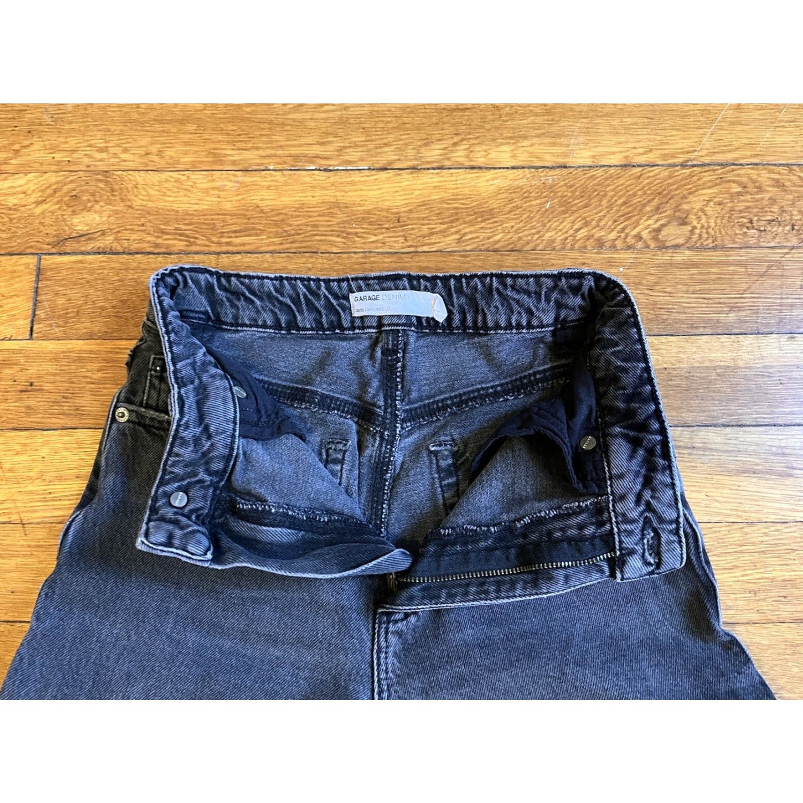 Garage Garage Denim Jeans Women's 00 Grey Wide Leg Distressed Size 24" / US 00 / IT 34 - 6 Thumbnail