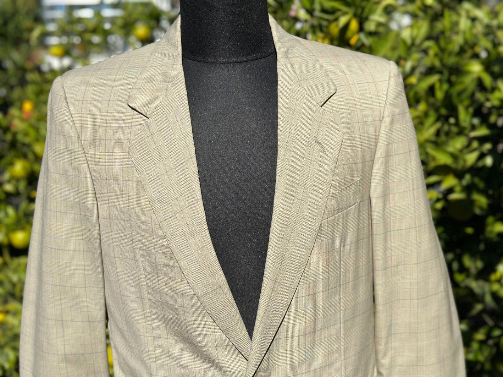 Gucci Gucci Vintage Blazer IT 46 Beige Glen Check 2-Button Size 46R - 14 Thumbnail