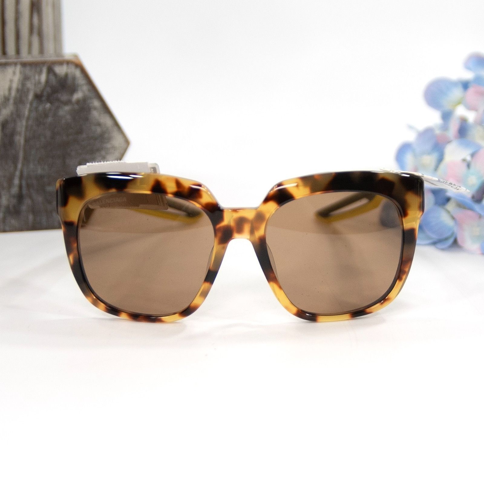 Balenciaga Balenciaga BB00255SA Havana Brown Tortoise Logo Acrylic Sung Size ONE SIZE - 8 Thumbnail