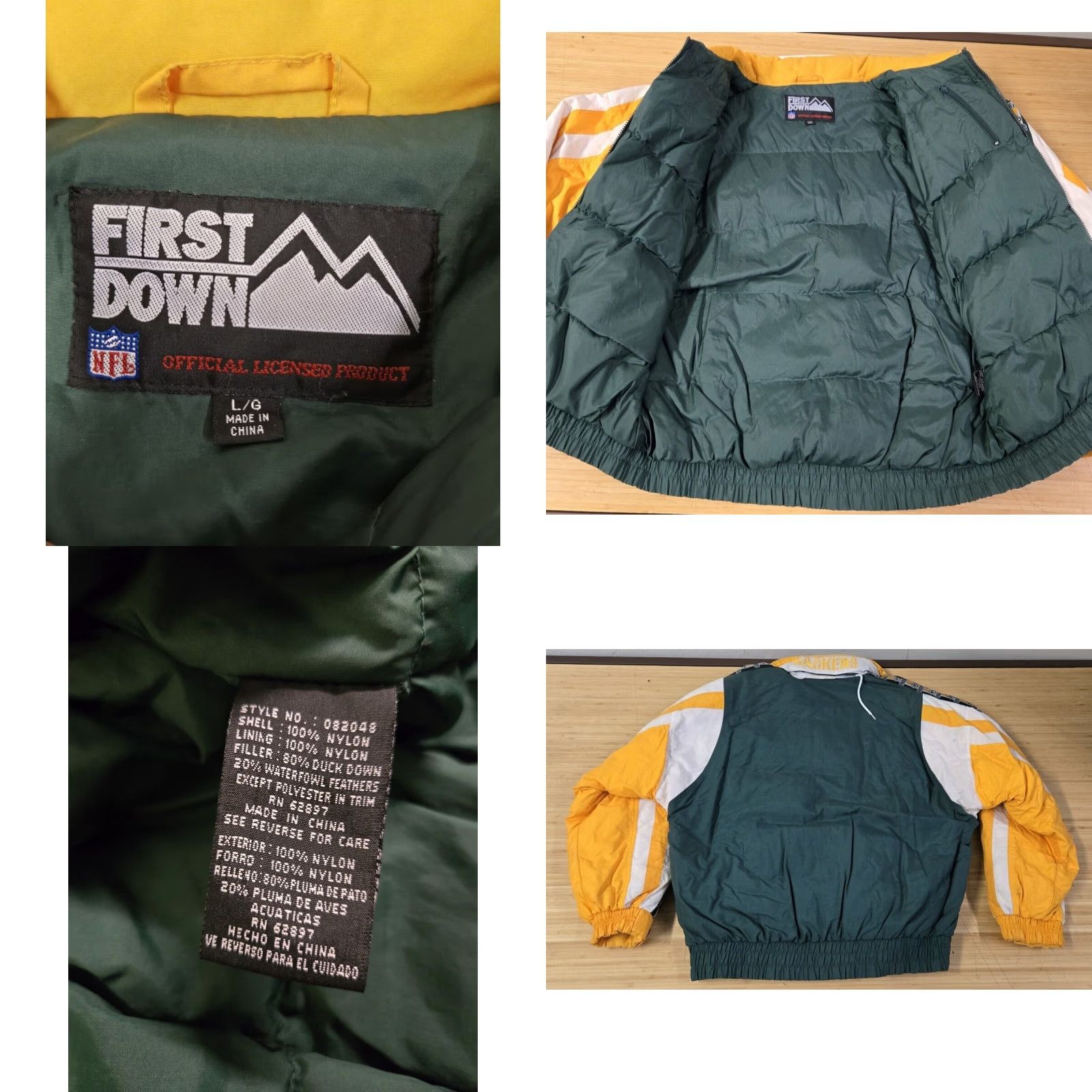 Vintage VINTAGE First Down Green Bay Packers Puffer Jacket Men L Green NFL USA Logo Jacket WinterMens Size US L / EU 52-54 / 3 - 8 Thumbnail