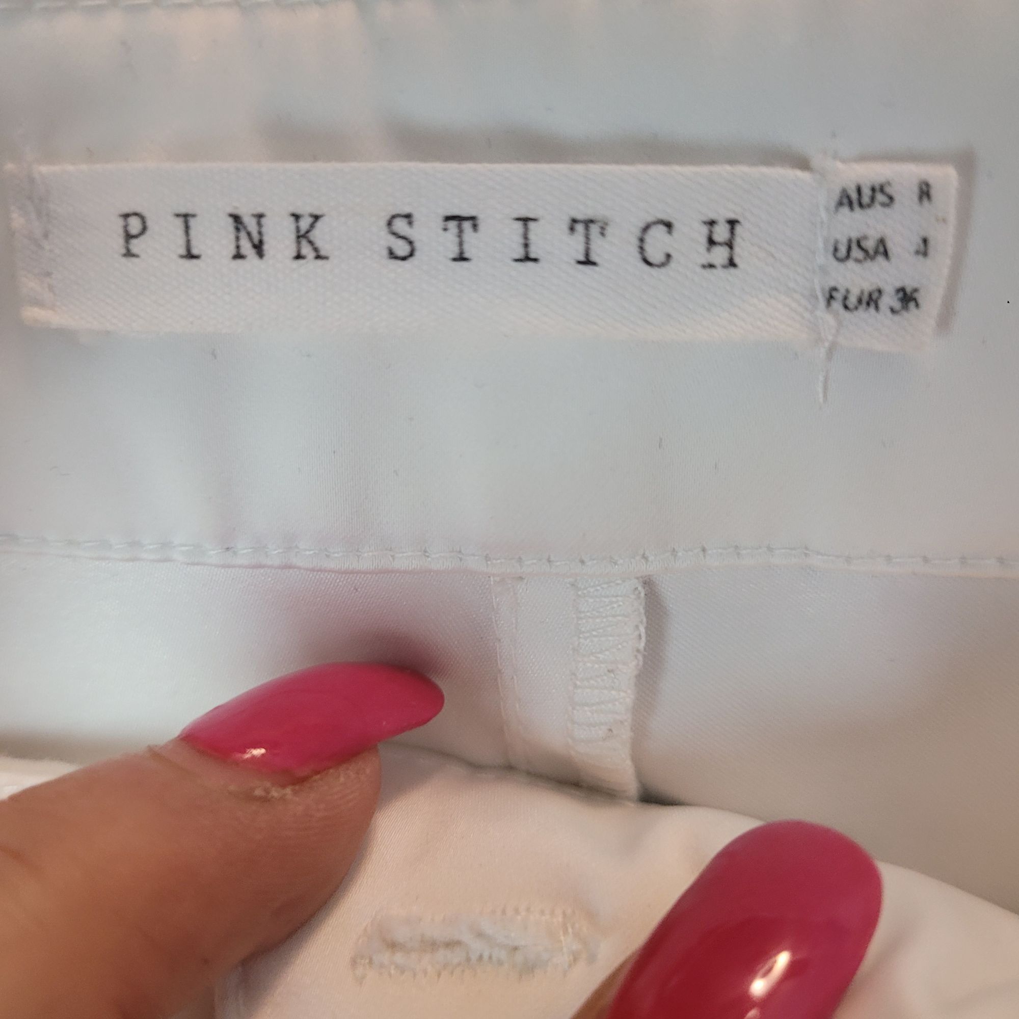 Designer Pink Stitch Athletic White Slim Fit Vented Pants 4 Activewea Size 27" / US 4 / IT 40 - 3 Thumbnail