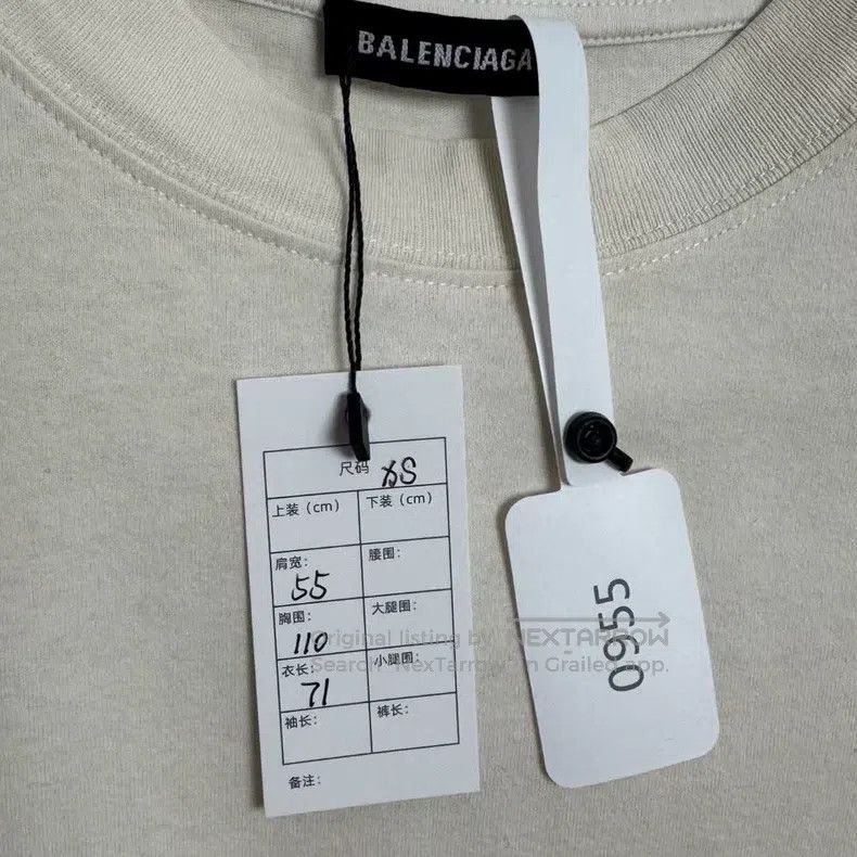 Balenciaga Balenciaga White Hem Letter Embroidered Logo Short Sleeve Size US XS / EU 42 / 0 - 2 Thumbnail