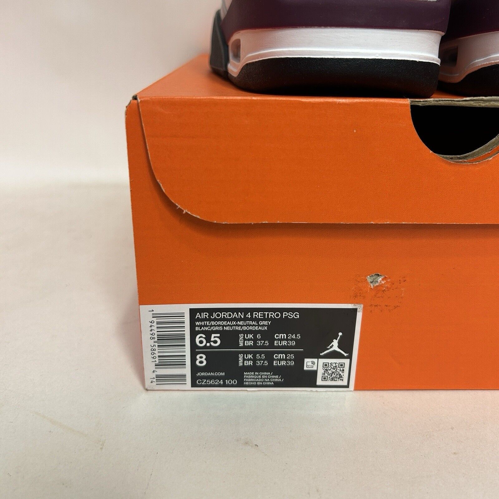 Jordan Brand Nike Air Jordan 4 Retro x Paris Saint-Germain Factory Flaw Size US 8 / IT 38 - 7 Thumbnail
