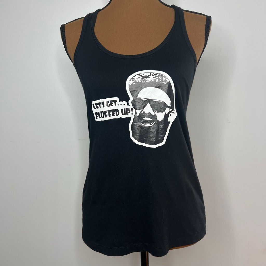 Next Level Apparel Next Level “Let’s Get fluffed Up!” Bearded Man Screenprint Racerback Tank, Small Size S / US 4 / IT 40 - 6 Thumbnail