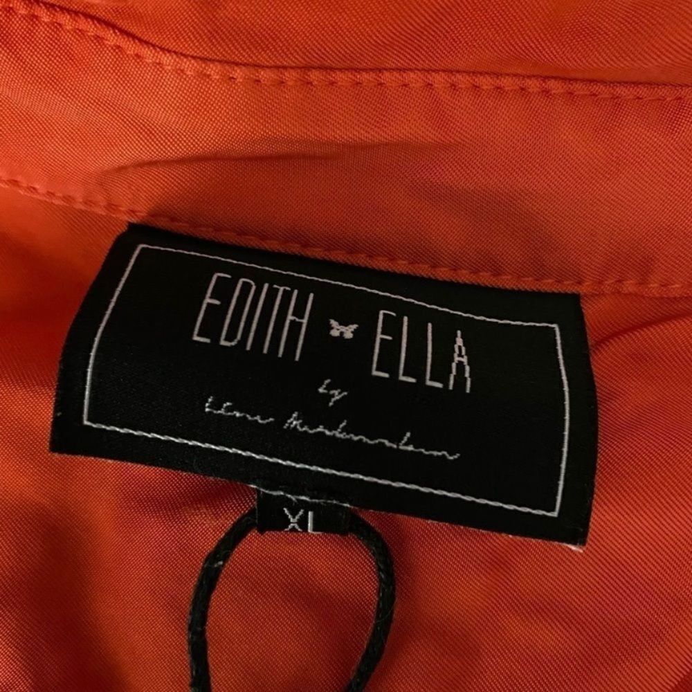 Other Edith Ella XL Orange Button Down Shirt Women’s Long Sleeve Size XL / US 12-14 / IT 48-50 - 3 Thumbnail