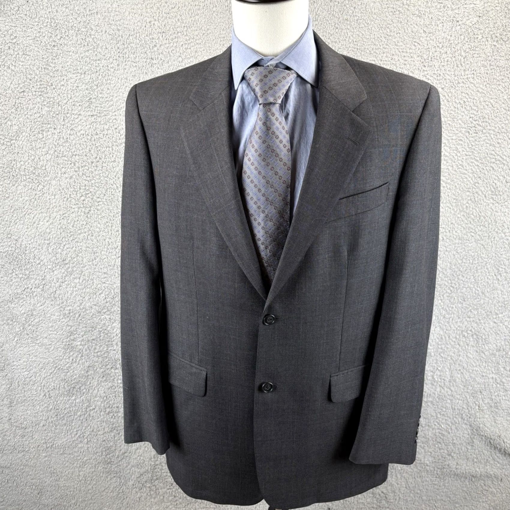 Jack Victor Jack Victor Blazer Loro Piana Zelander Men 41L Gray Glen Plaid Sport Coat Jacket Size 42R - 3 Thumbnail