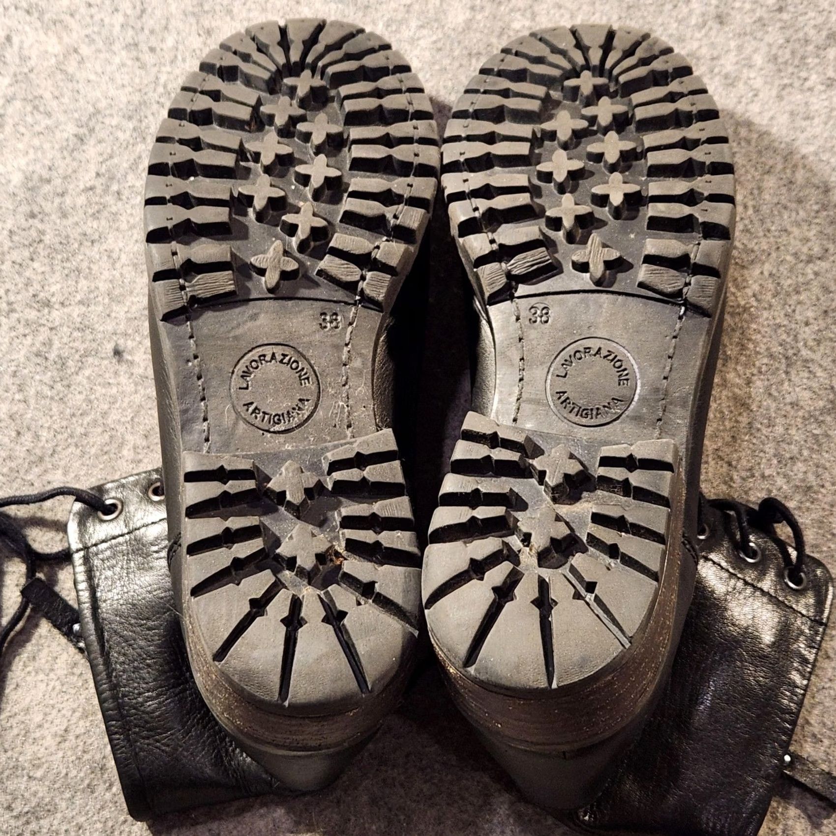 Vintage VINTAGE Lavorazione Artigiana Boots Womens 7.5 Black Combat Lace Up Zip Lug Sole Boots Womens Black 7.5 Union Size US 8 / IT 38 - 7 Thumbnail