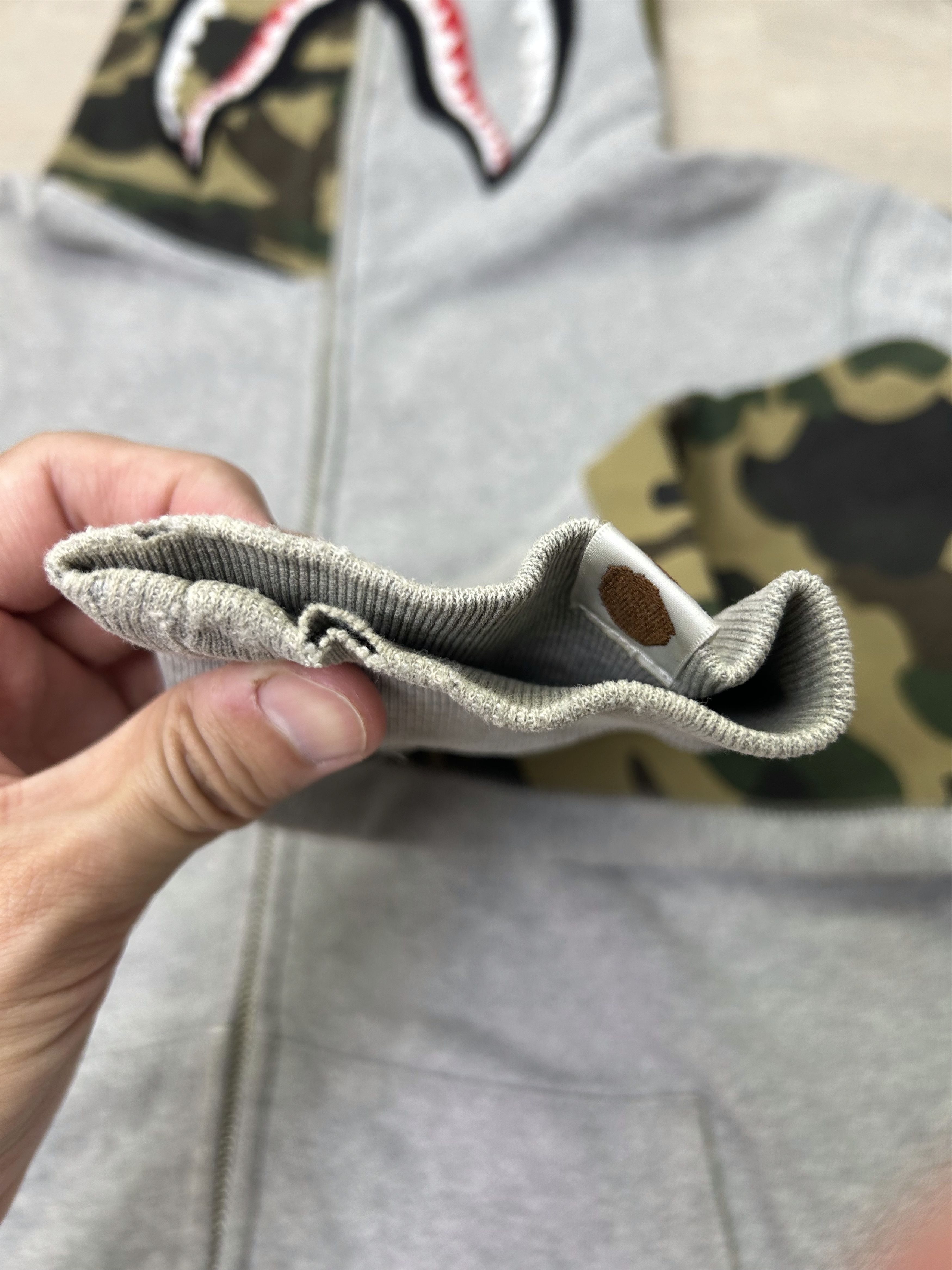 Bape BAPE Grey x 1st Camo Shark Full Zip Hoodie [Size M] Size US M / EU 48-50 / 2 - 5 Thumbnail