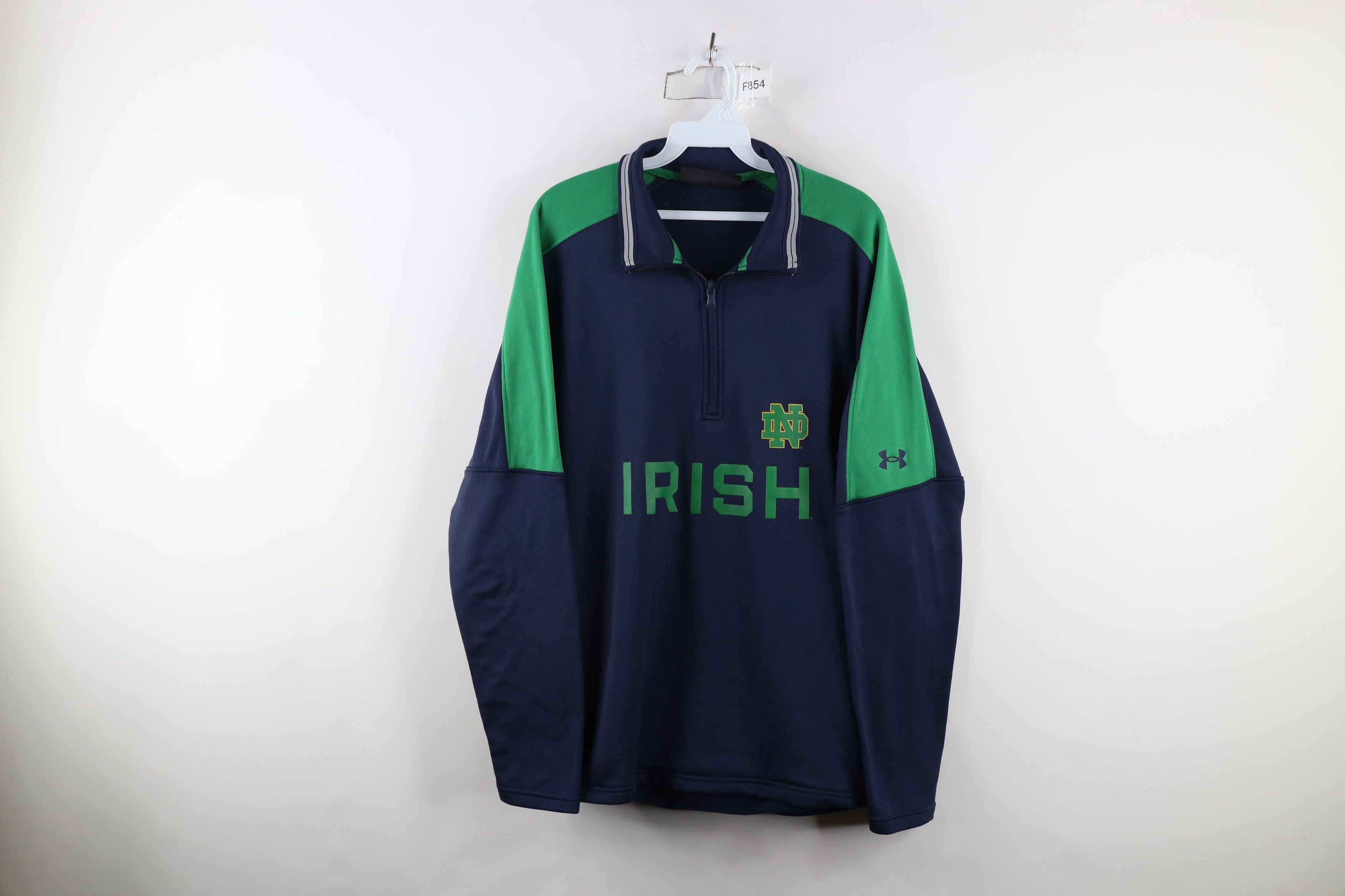 Under Armour × Vintage Under Armour Irish Notre Dame University Half Zip Sweater Size US XL / EU 56 / 4 - 1 Thumbnail