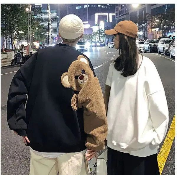 Japanese Brand Teddy Bear Harajuku Cartoon y2k style sweatshirt hoodie Size US L / EU 52-54 / 3 - 2 Thumbnail
