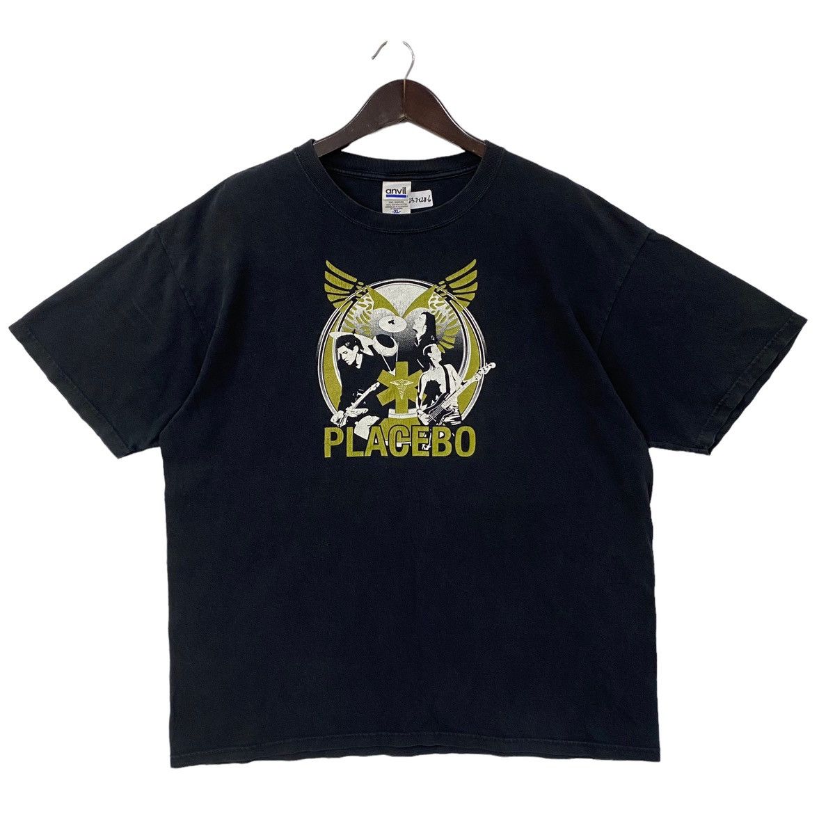 image of Band Tees x Tour Tee Vintage Placebo Britpop / Glam Rock Band Tour 2006 Tee Shirt in Black (Size XL