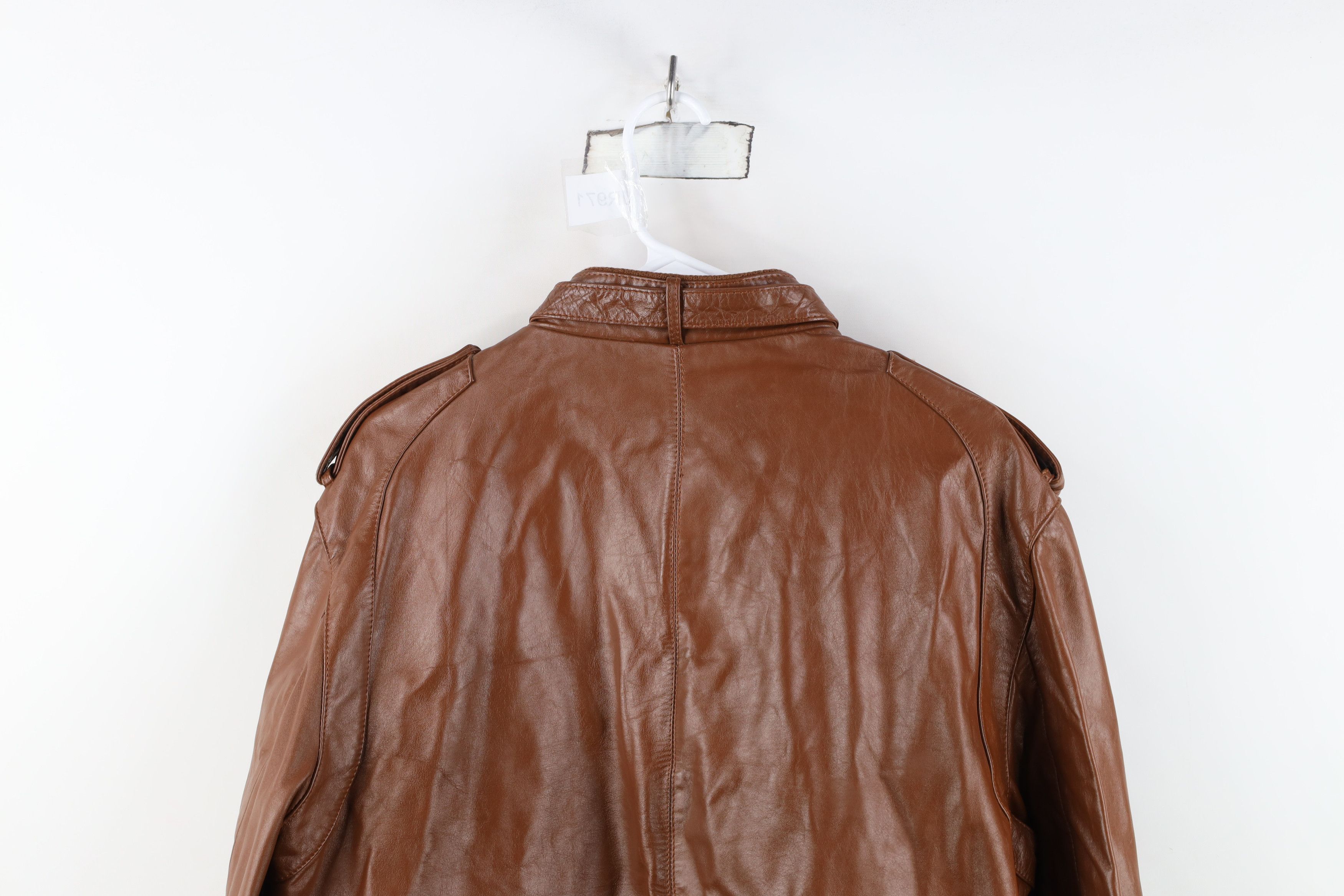 Vintage Vintage 70s 80s Streetwear Leather Cafe Racer Bomber Jacket Size US XXL / EU 58 / 5 - 16 Thumbnail
