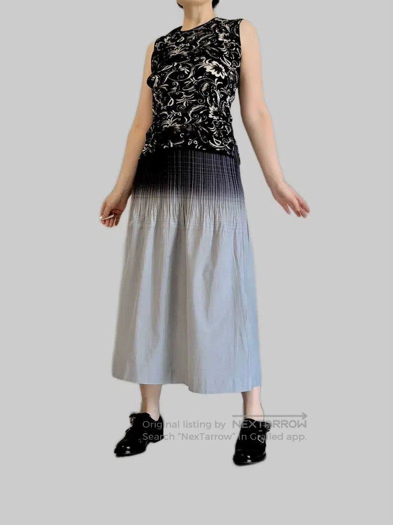 Issey Miyake Issey Miyake Black-grey Gradient Midi Skirt Size 25" / US 0 / IT 36 - 2 Thumbnail
