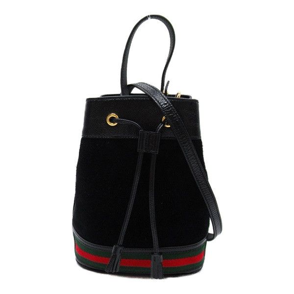 image of Gucci Suede Ophidia Bucket Bag in Black, Women's