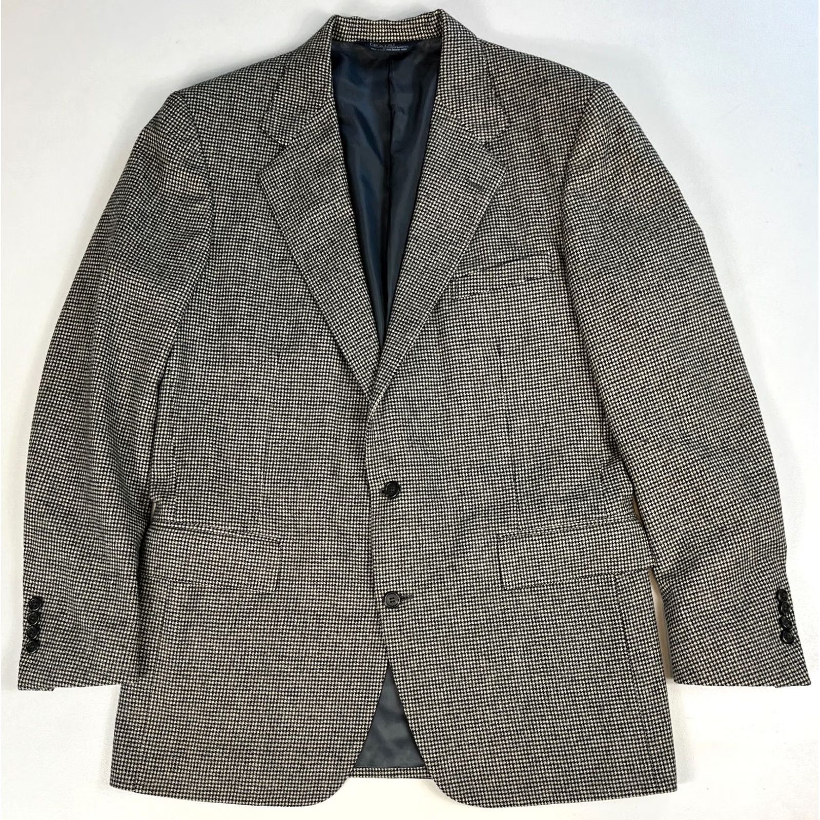 Polo Ralph Lauren Polo Ralph Lauren Blazer Shirt Mens Wool Houndstooth Vintage Made in USA 43L Black White Size US XL / EU 56 / 4 - 2 Thumbnail
