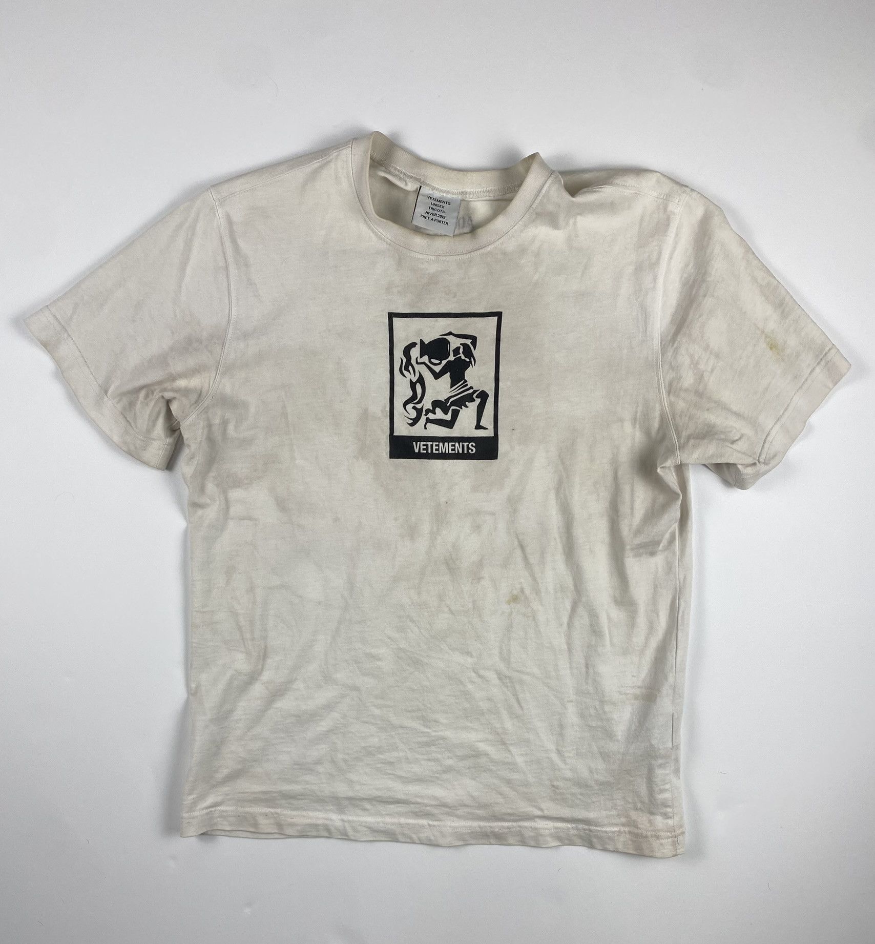 image of Vetements Aquarius Tee in White, Men's (Size Small)