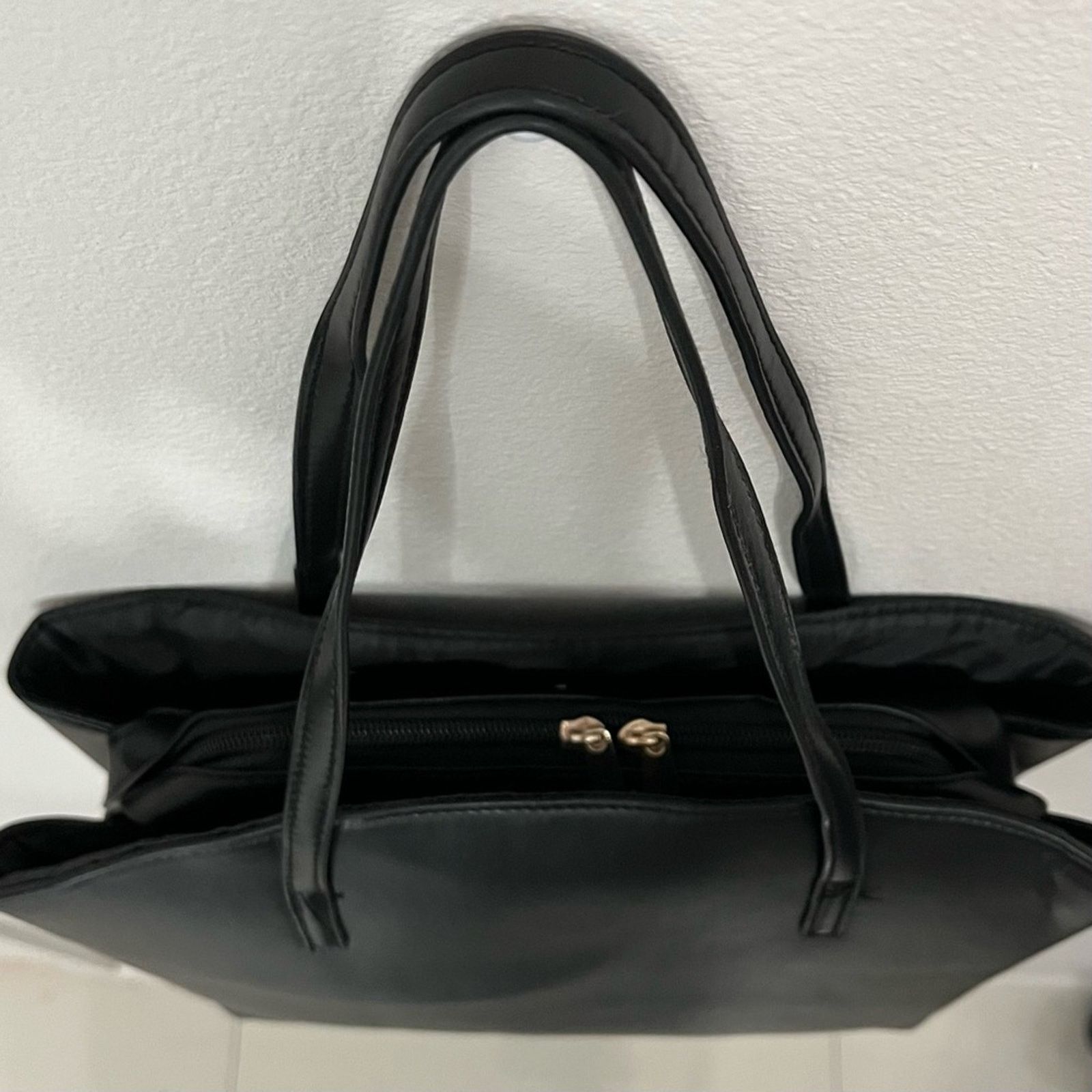 White's Boots Trust, Purse Style Bible Tote, Black with Gold Accents, L Size ONE SIZE - 3 Thumbnail