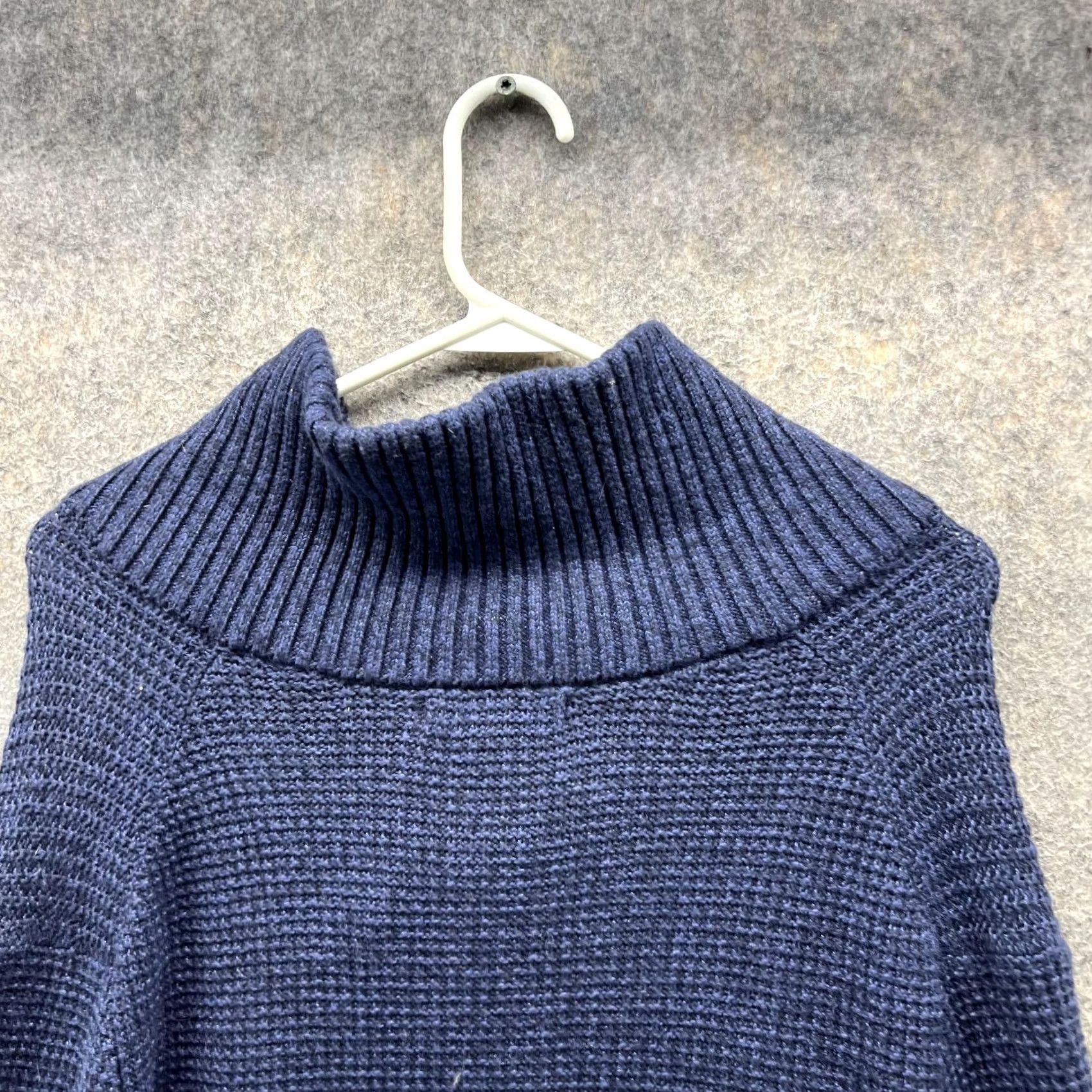 Banana Republic VINTAGE Banana Republic Sweater Women's Large Blue Pullover Fleece Cotton Cowl Mock Neck Logo Knit Shirt/ Sweater Size L / US 10 / IT 46 - 4 Thumbnail