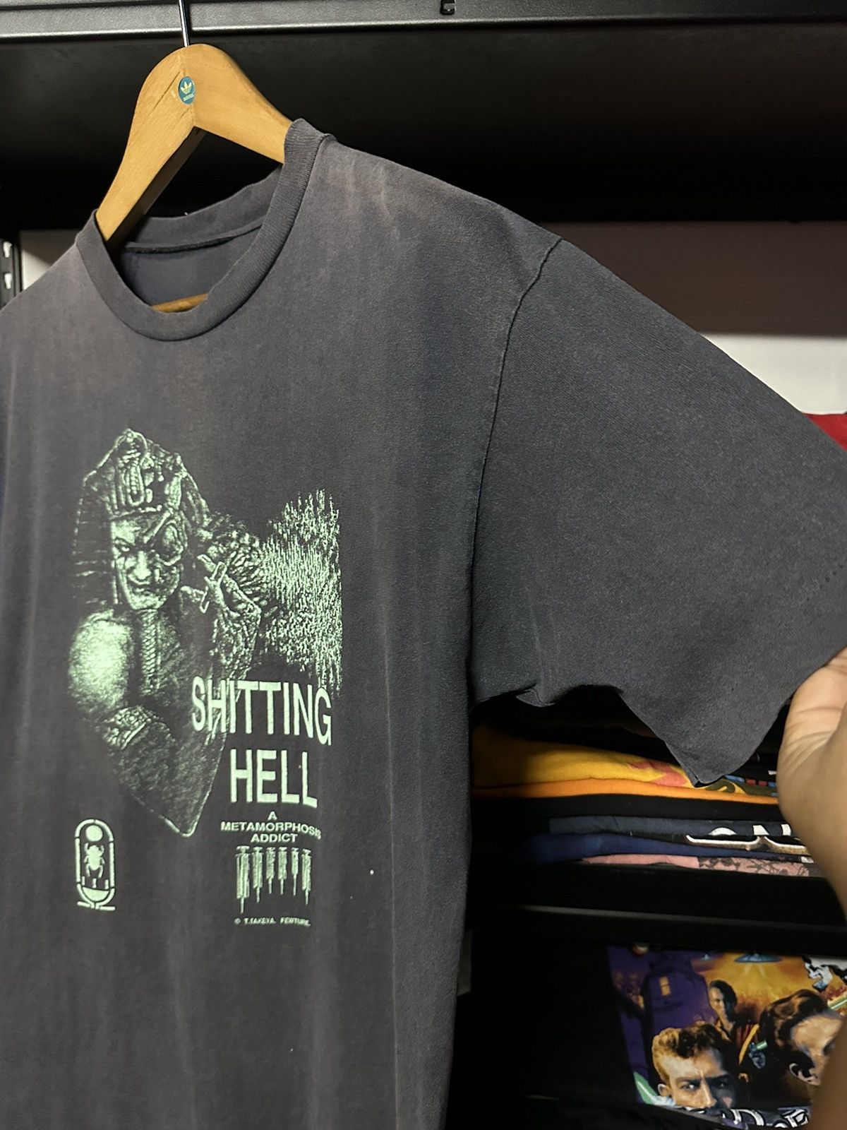 Anime × Vintage Vintage 90s Shitting Hell Horror Art Sun Faded Tee Size US L / EU 52-54 / 3 - 7 Thumbnail