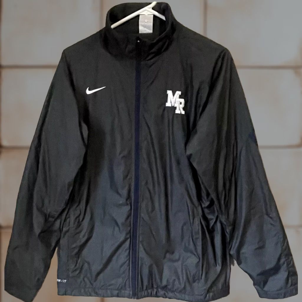 Nike Nike Pro Fit Jacket Mens Windbreaker Full Zip Lined Pockets Water Resistant Black/Blue, Regular, M Size US M / EU 48-50 / 2 - 1 Thumbnail