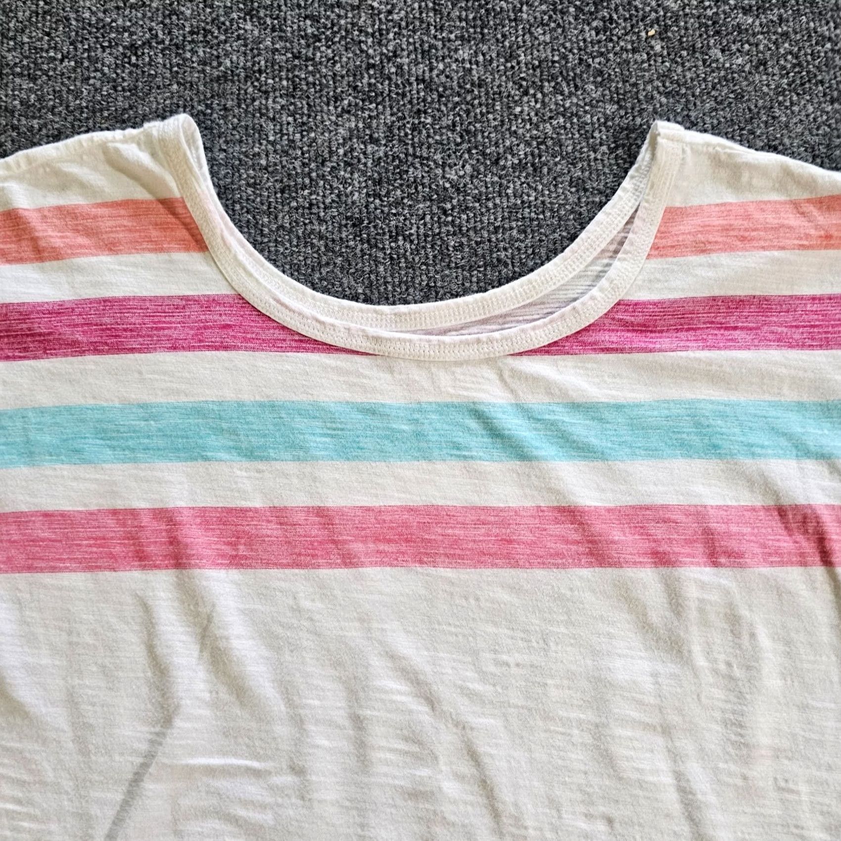 Talbots Talbots Top Shirt Women Small Petite White Pink Stripe Short Sleeve Casual Basic Size S / US 4 / IT 40 - 2 Thumbnail