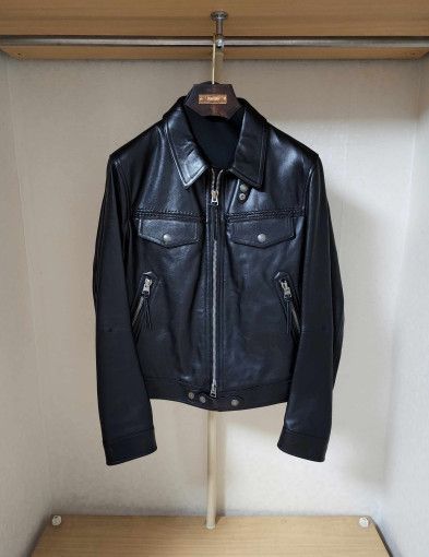 Tom Ford o1sm1stk0824 Leather Jacket in Black Size US M / EU 48-50 / 2 - 1 Thumbnail