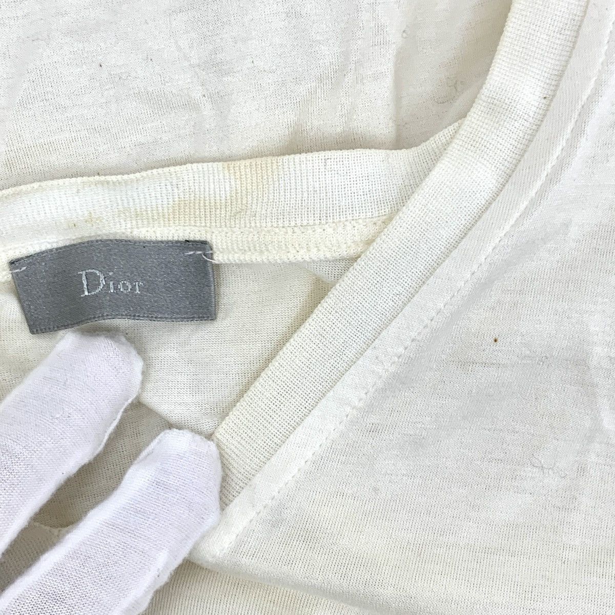 Dior Dior Off-White Bee Embroidered Short Sleeve T-Shirt K26WX Size US S / EU 44-46 / 1 - 9 Thumbnail