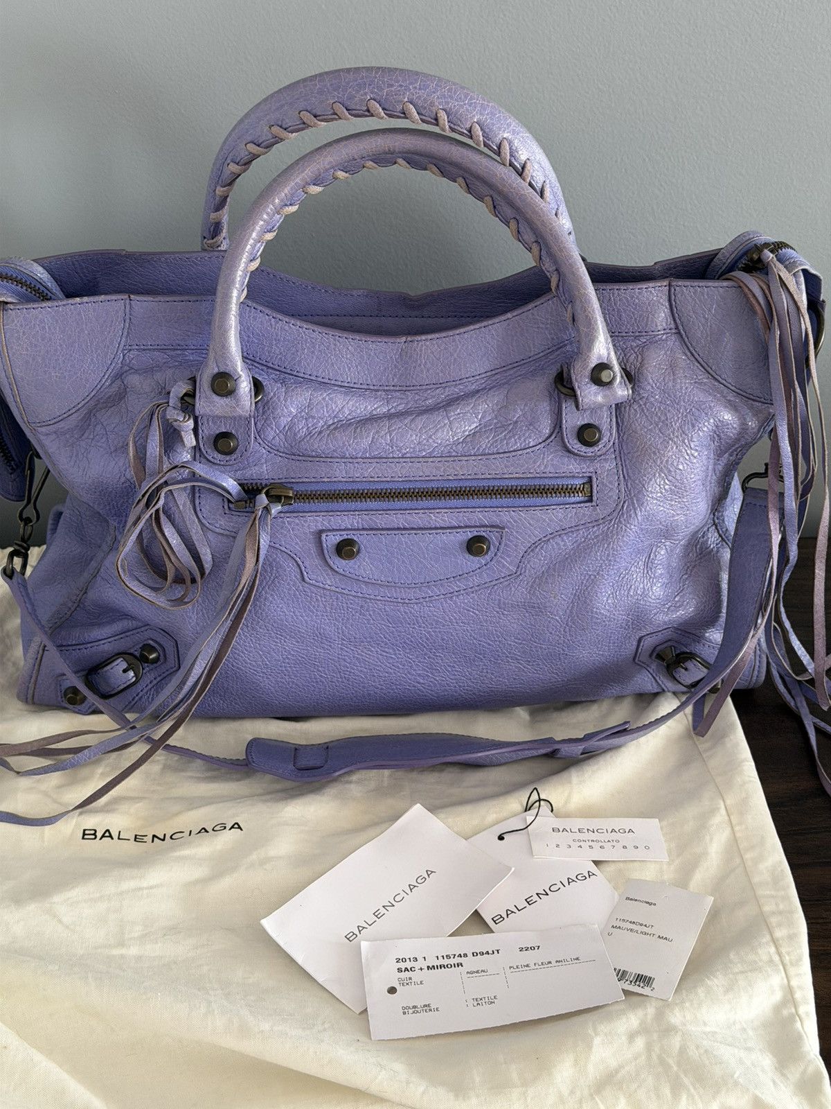 Balenciaga City Bag in Lavender Purple