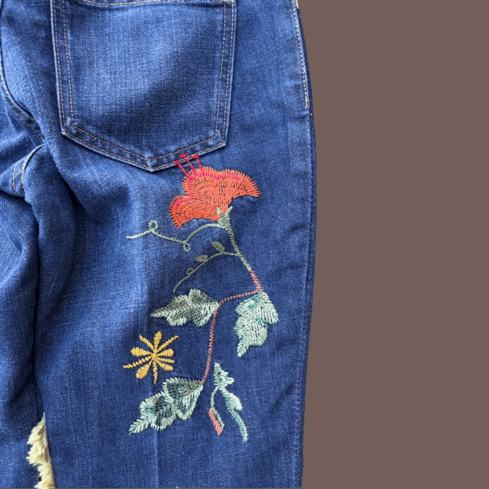 Gap VTG Y2K Flare Jeans | GAP Embroidered Boho | Size 6 Size 28" / US 6 / IT 42 - 8 Thumbnail