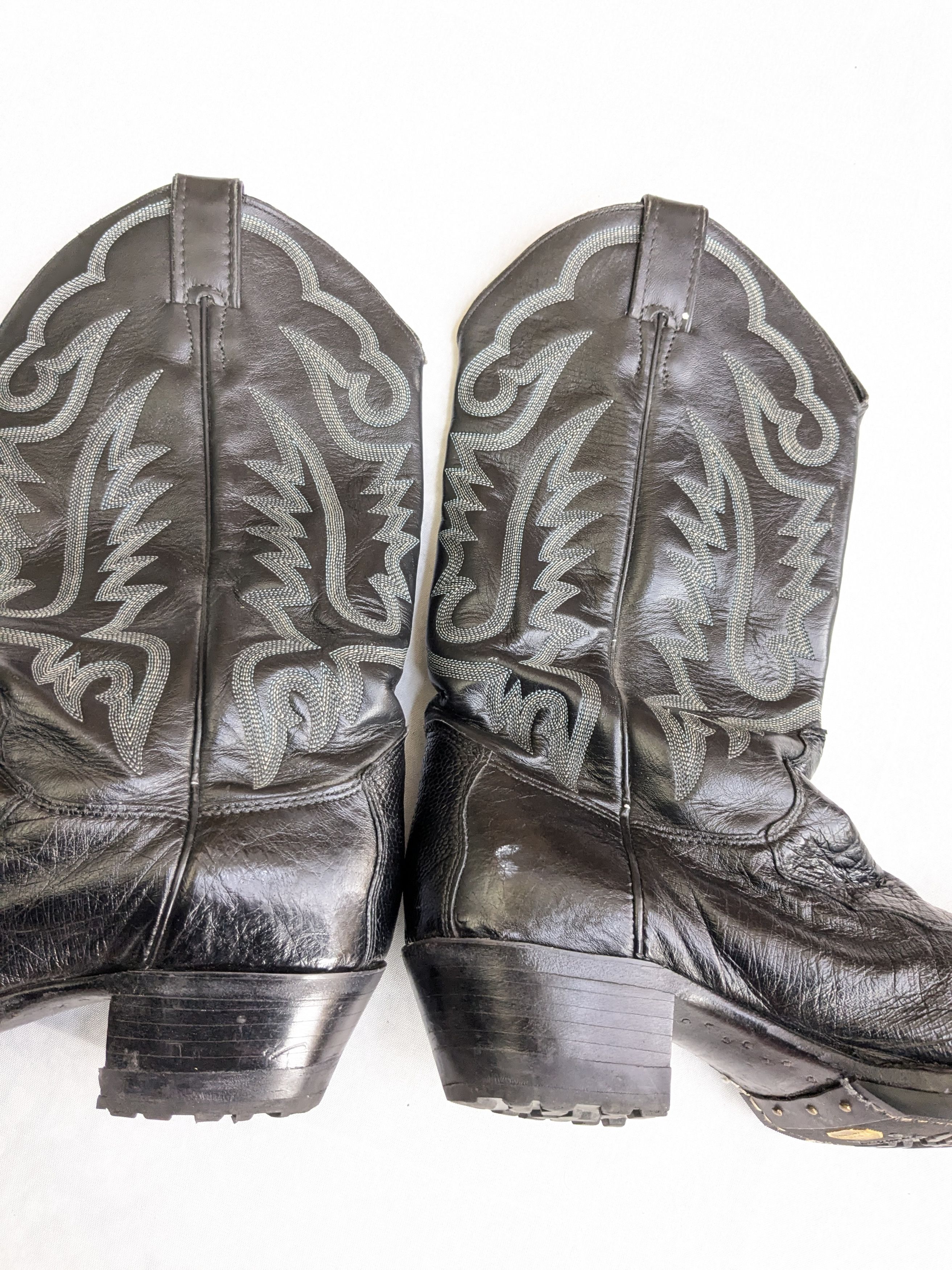 Justin Boots Justin Cowboy Boots Ostrich Leather Black 9.5 D USA Size US 9.5 / EU 42-43 - 6 Thumbnail