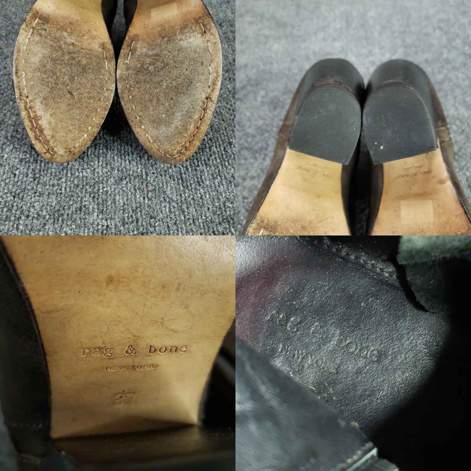 Rag & Bone Rag & bone Boots Womens Brown Leather Ankle Booties Side Zip Block Heel Size US 7 / IT 37 - 8 Thumbnail