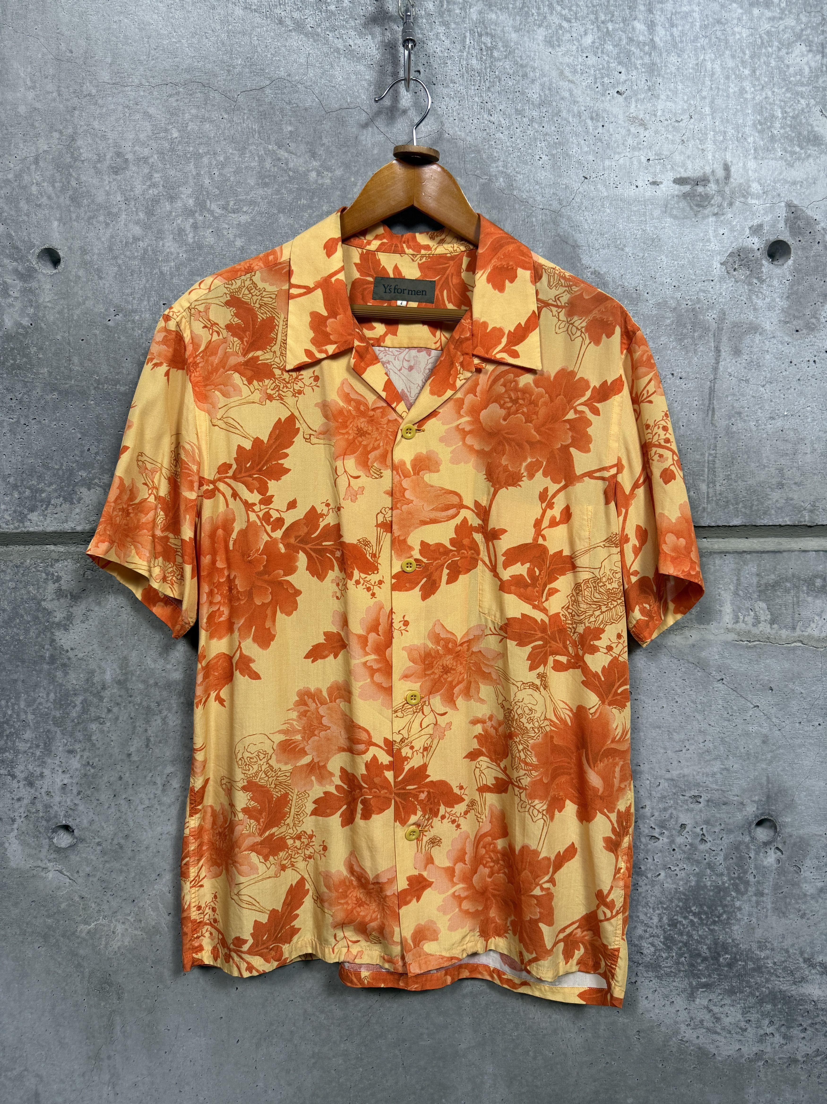 Y's for Men Yohji Yamamoto Y's for Men Floral Skull Print Button Shirt Size US XL / EU 56 / 4 - 1 Thumbnail