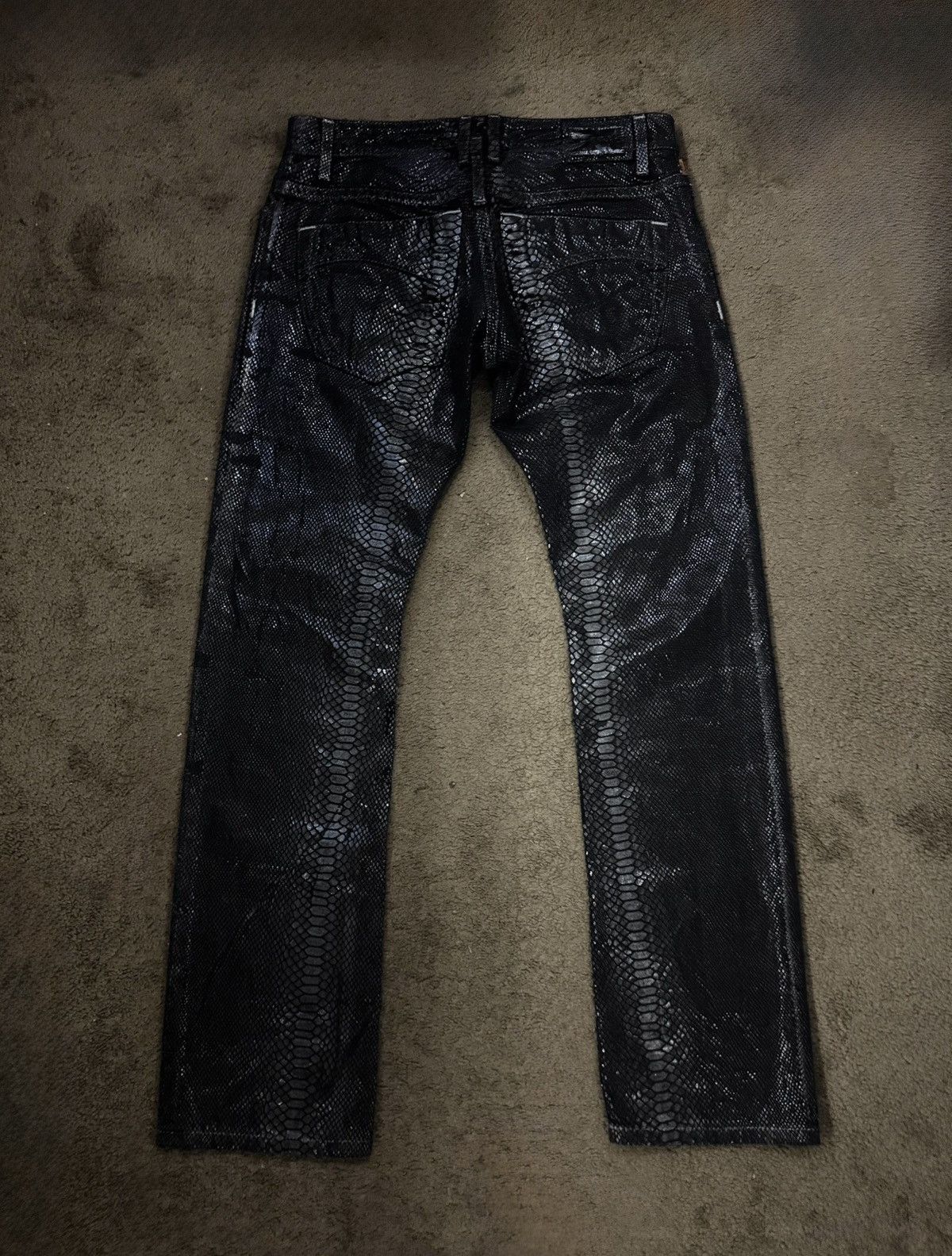 Robins Jeans Black Snake Skin robin Jeans Size US 33 - 2 Thumbnail